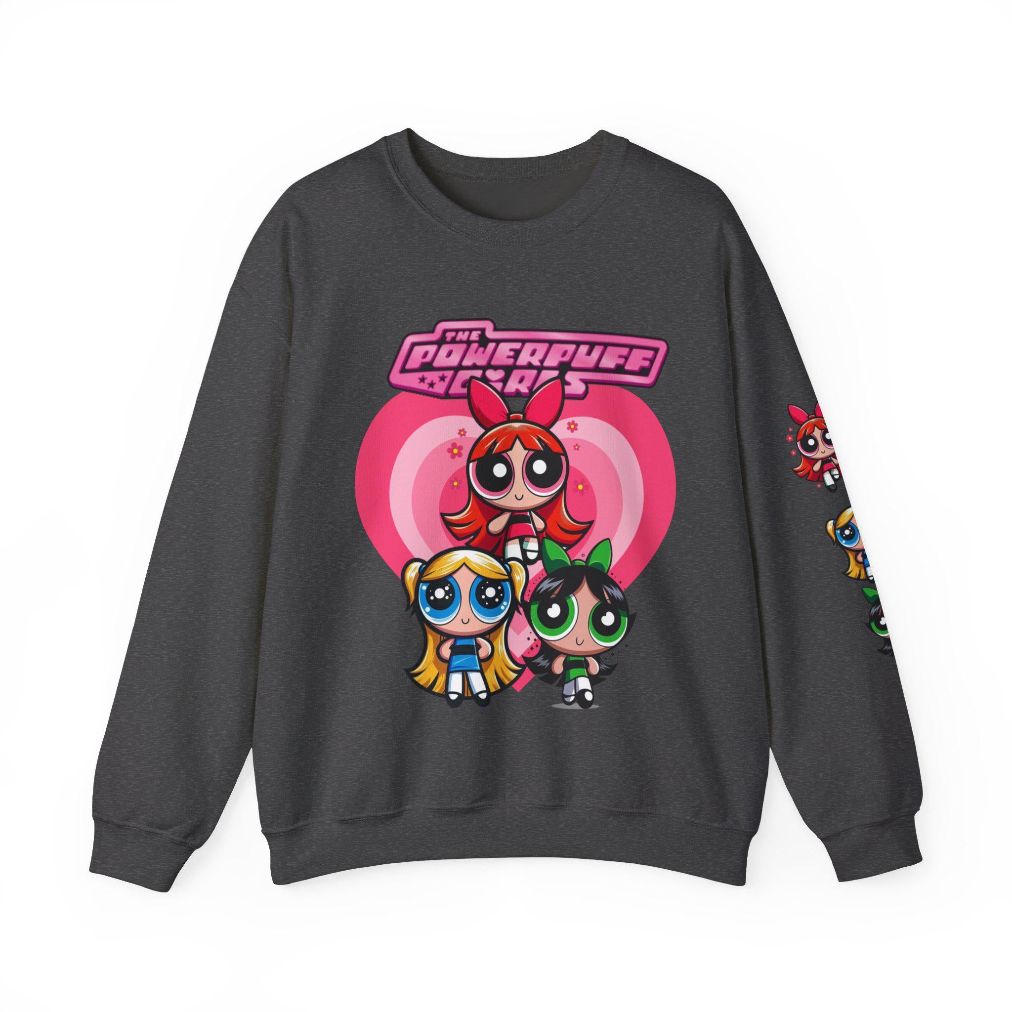 Power Trio 90s Cartoon Girls Sweatshirt, Trio Squad Sweater, Girl Power Crewneck Jumper, Retro Cartoon Sweatshirt, Vintage Anime Top