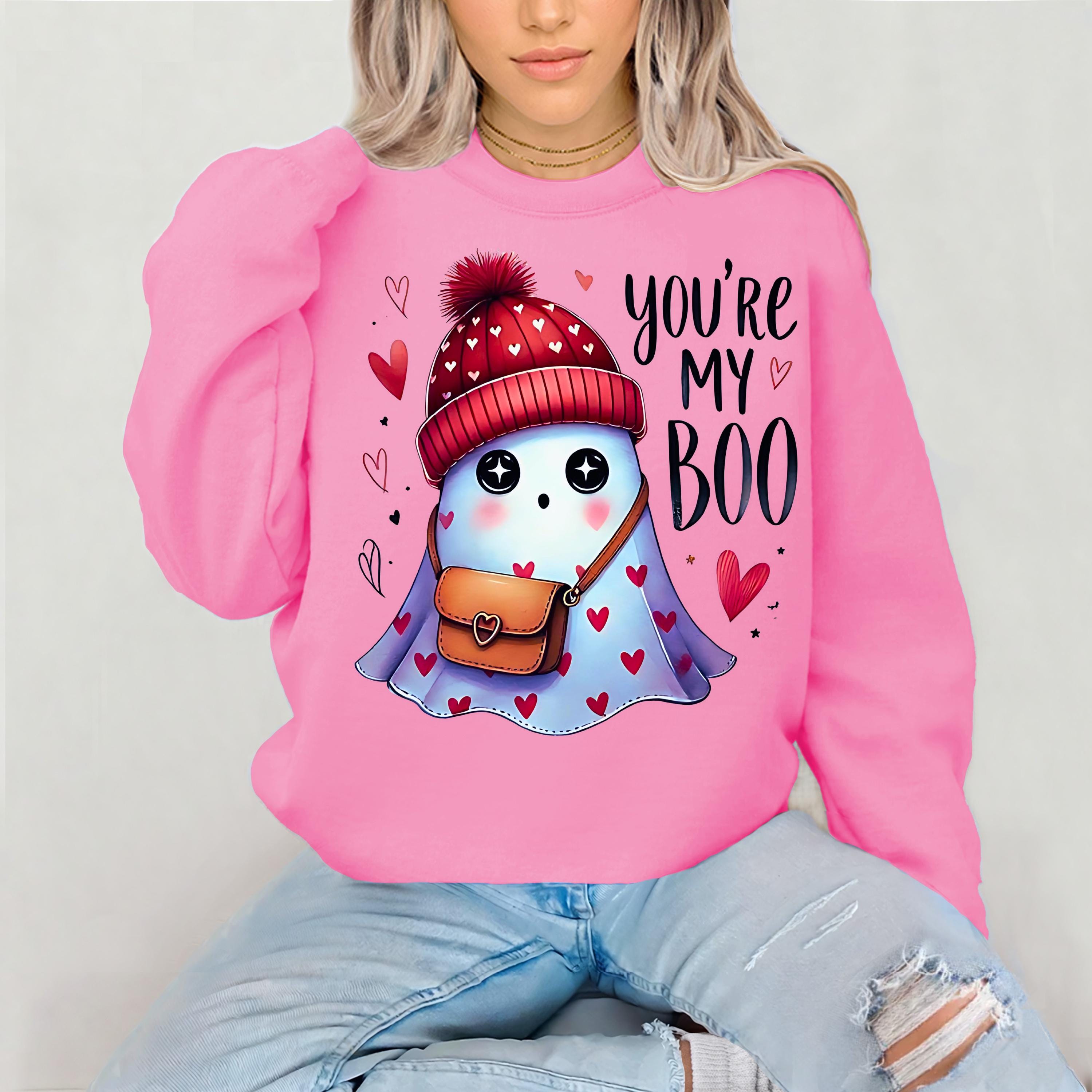 Ghost Valentine's Day Sweatshirt, Be My Boo Unisex Crewneck, Halloween Ghost Sweatshirt, Cute Couple Gift, Spooky Valentine Jumper,