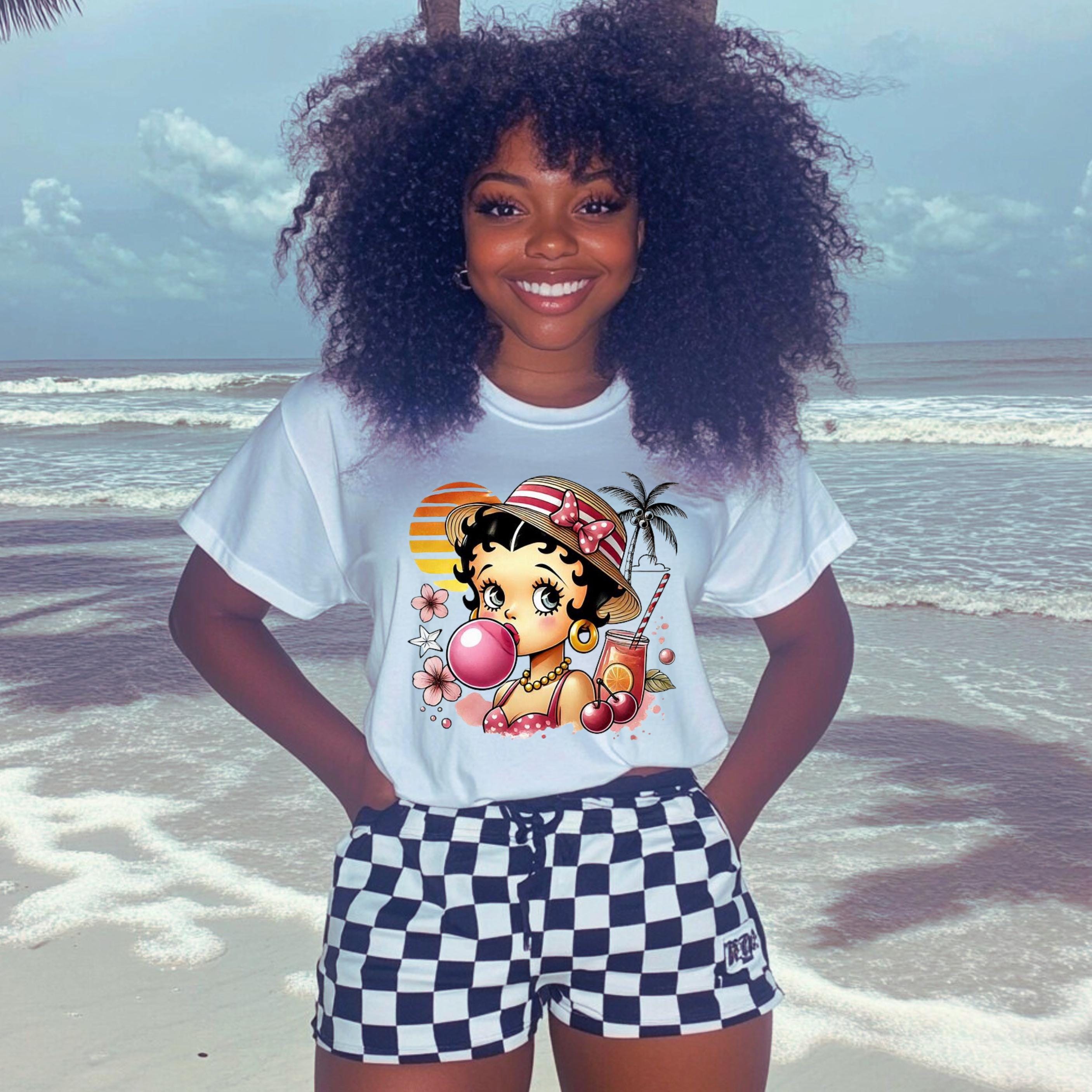 Graphic Tee - Betty Boop Summer Beach Design