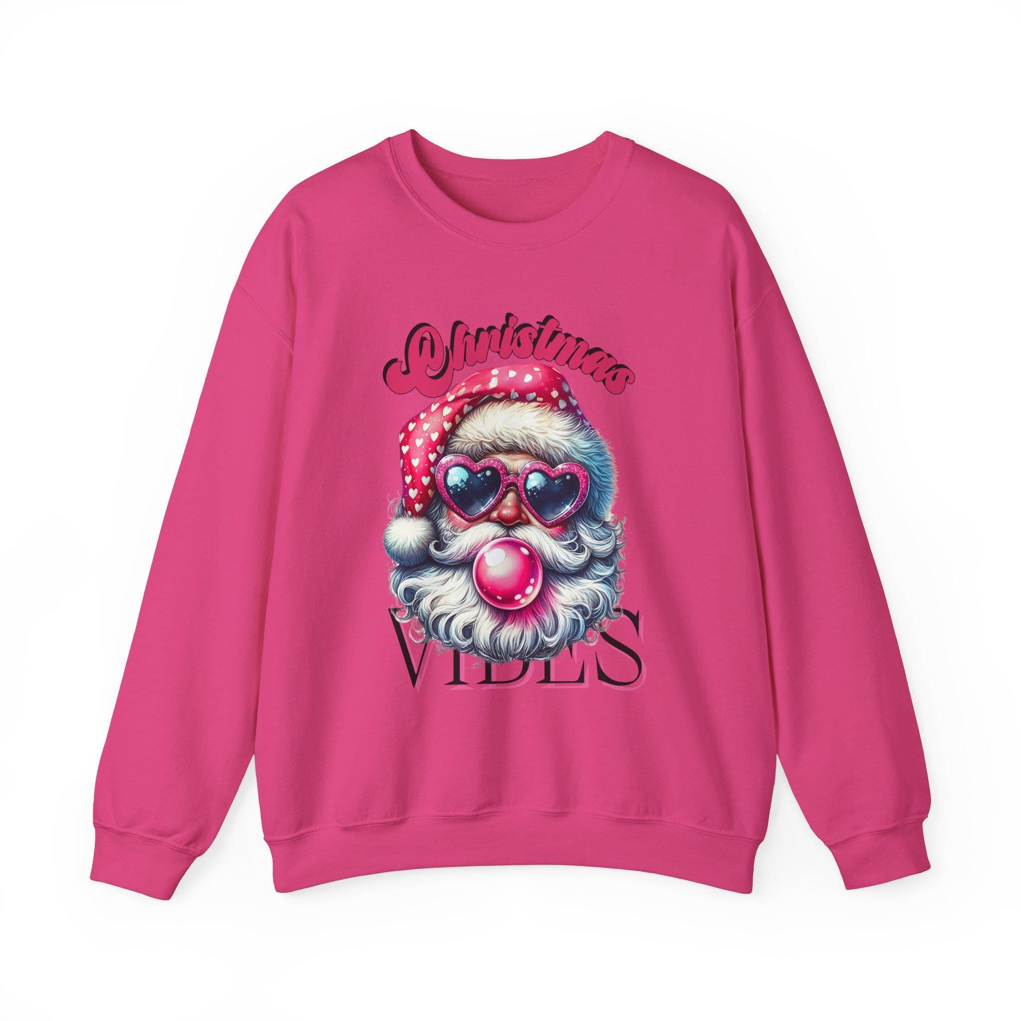 Santa Bubble Gum Weihnachten Crewneck Sweatshirt, Xmas Vibes Geschenk Party Ugly Sweater Alternative, Weihnachtspullover Winter Pullover Top, Unisex