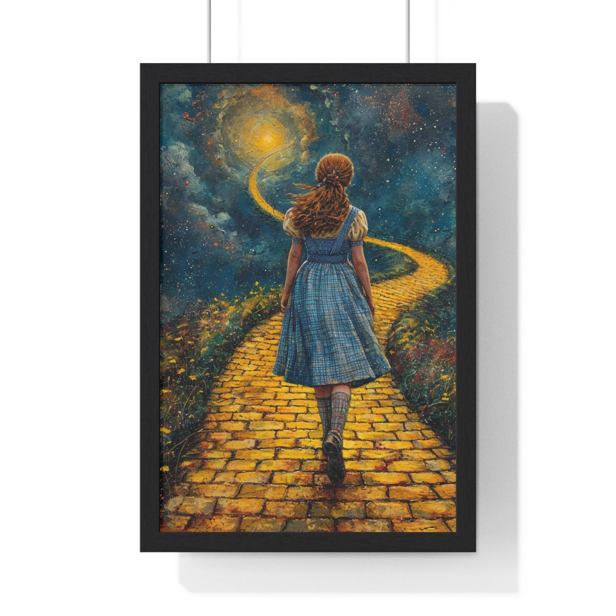 Personalizable Framed Poster, Vertical Wall Art, Wizard of Oz Yellow Brick Road Print, Home Decor, Nursery Decor, Movie Fan Gift