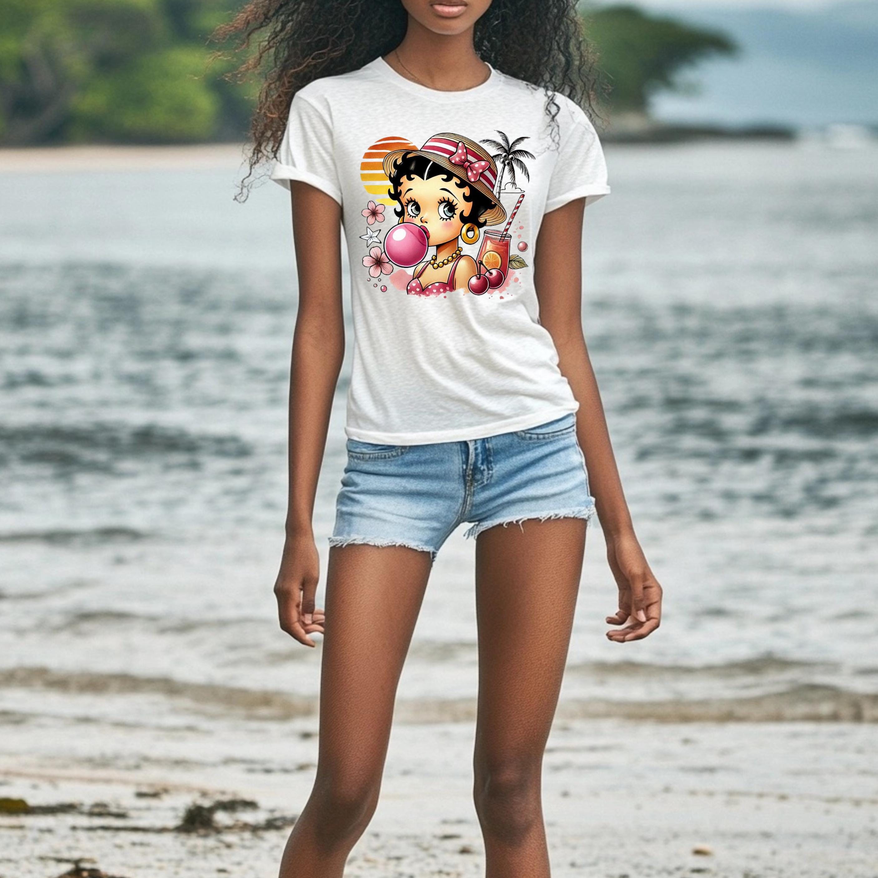 Graphic Tee - Betty Boop Summer Beach Design