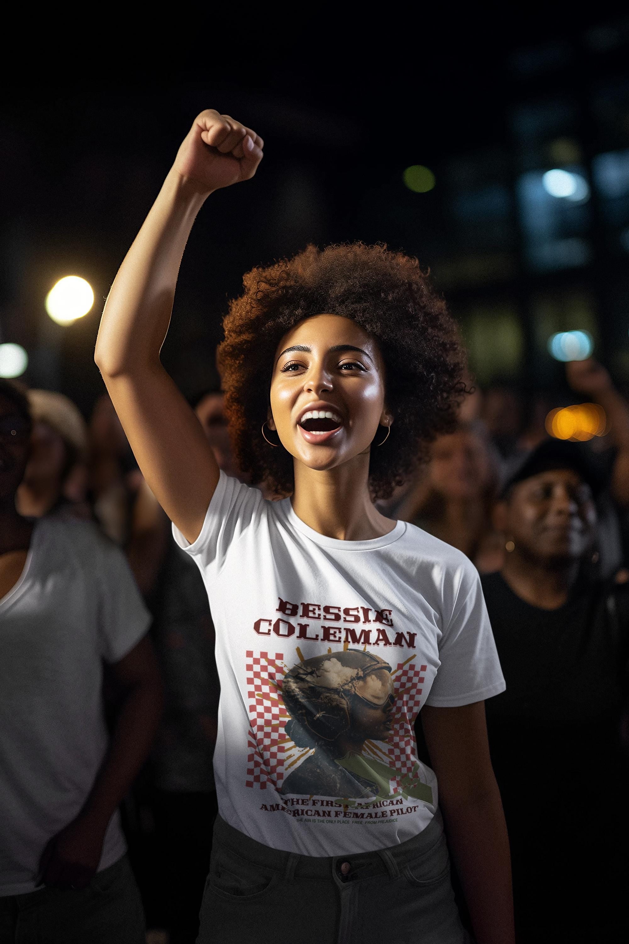 Bessie Coleman Black History Unisex T-Shirt, Afroamerikanisches Pilotenshirt, Black History PNG Shirt, Historisches T-Shirt für Luftfahrtbegeisterte,