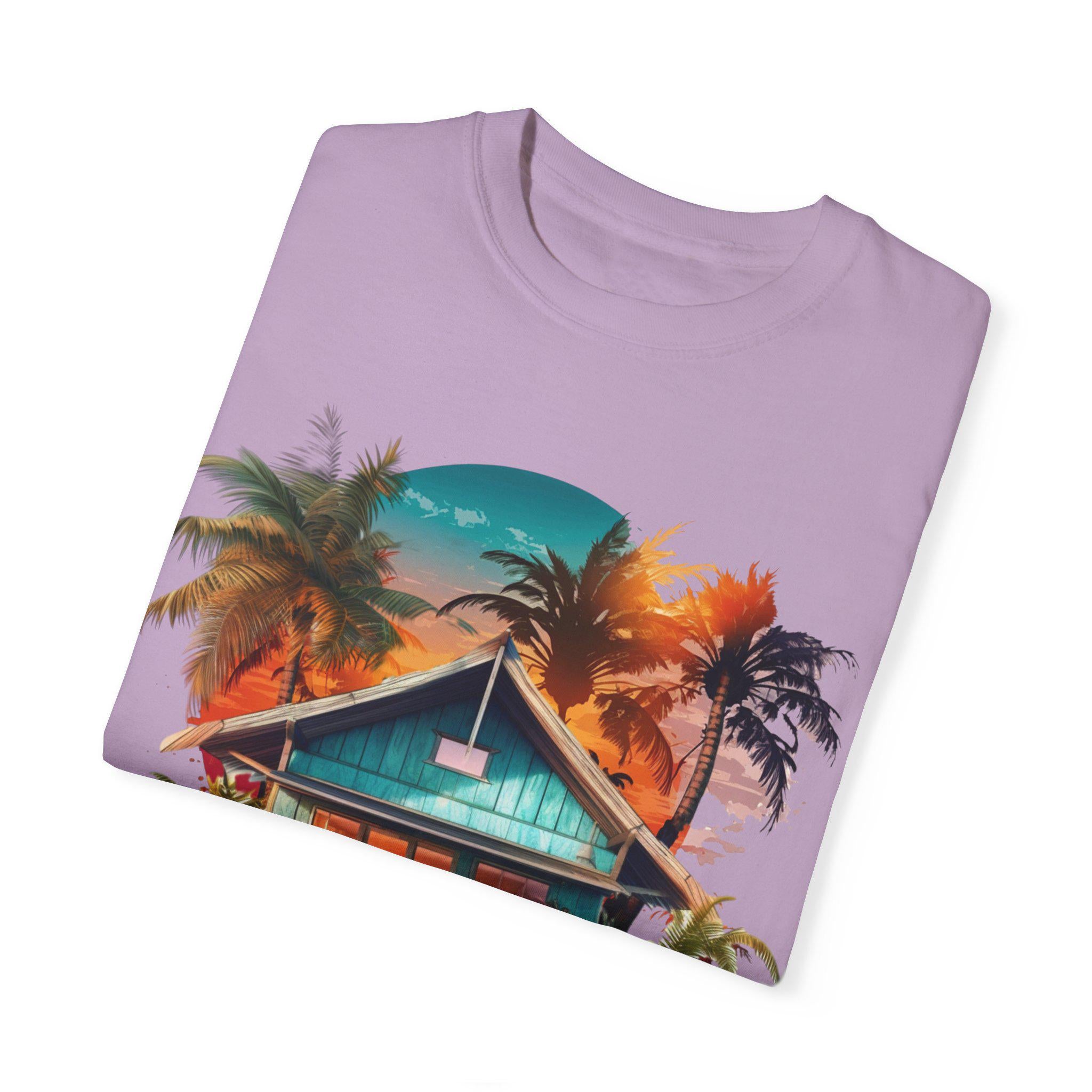 Personalisierbares Beach Bum Shirt, Coconut Cottage Sommer T-Shirt - Geschenk für Sie, Familienurlaub, Besties T-Shirt, Unisex Kleidungsstück gefärbt