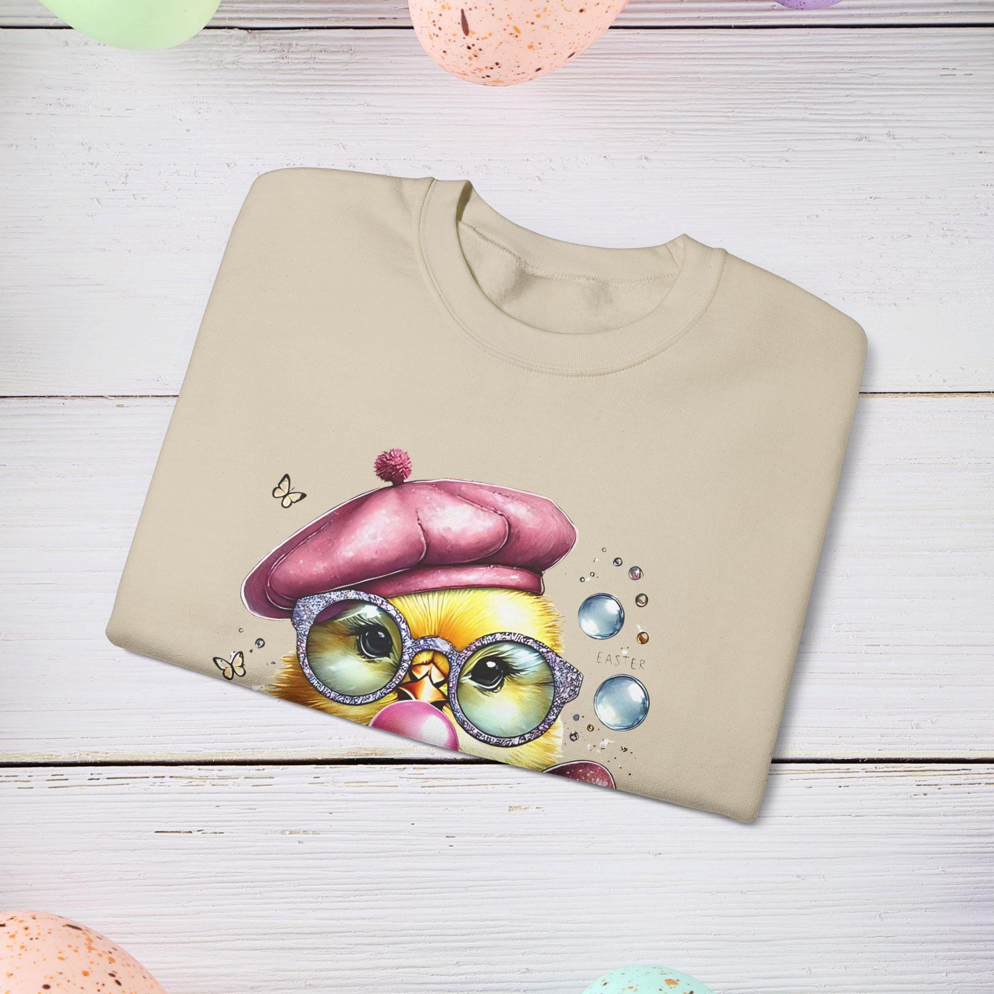 Osterküken Crewneck Sweatshirt, Chillin with My Peeps, Unisex Pullover, Oster-Coquette-Shirt, Urlaubspullover, Süßes Frühlings-Top