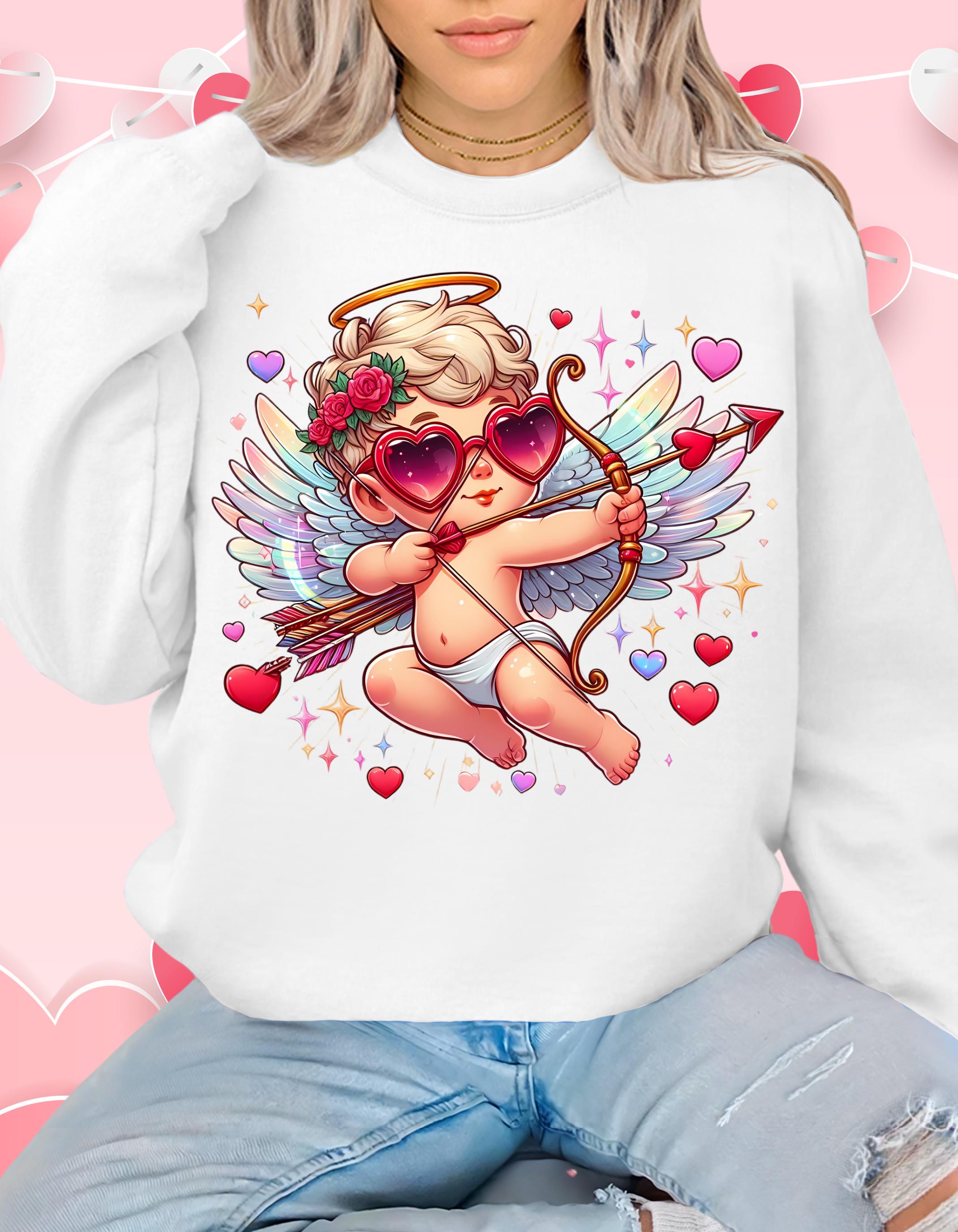 Cupid Arrow Sweatshirt, Valentinstag Party Shirt, Valentinstag Geschenk, Unisex Crewneck, Love Cupid Pullover, Herz Design Pullover