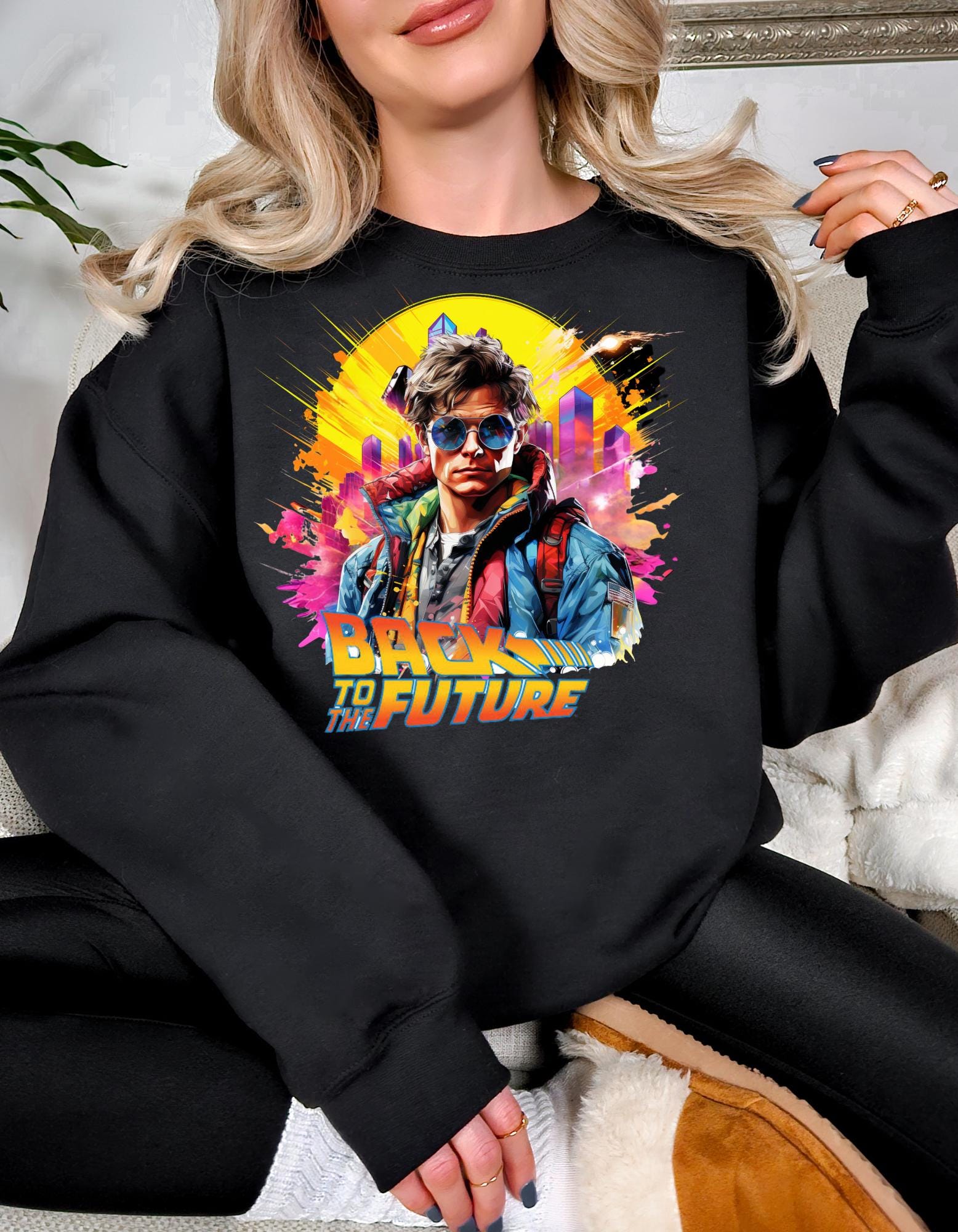 Personalisierbares Time Traveler Parodie Sweatshirt - Gemütliche und lustige Retro-inspirierte Kleidung