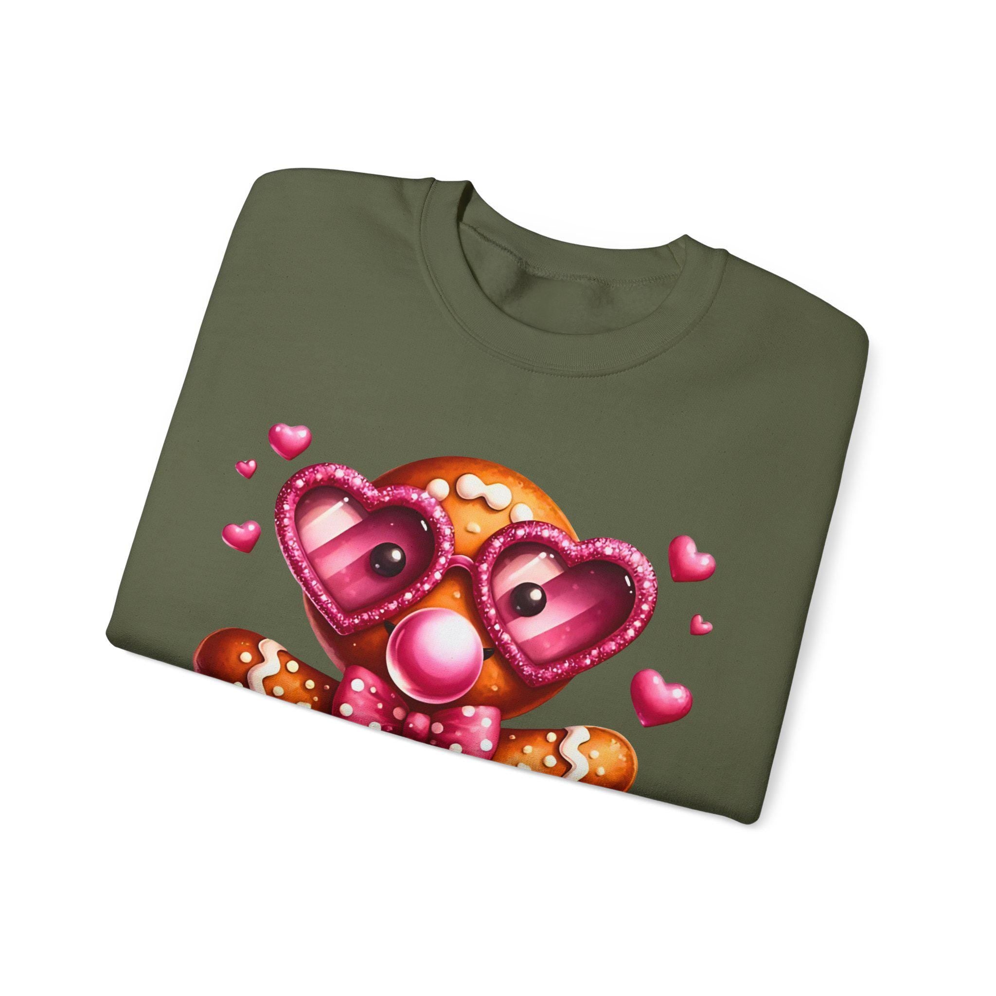 Weihnachts-Lebkuchenmann-Bubble-Gum-Sweatshirt, Weihnachts-Sweatshirt, Festlicher Crewneck, Weihnachtspullover, Winterpullover, Weihnachtsbekleidung