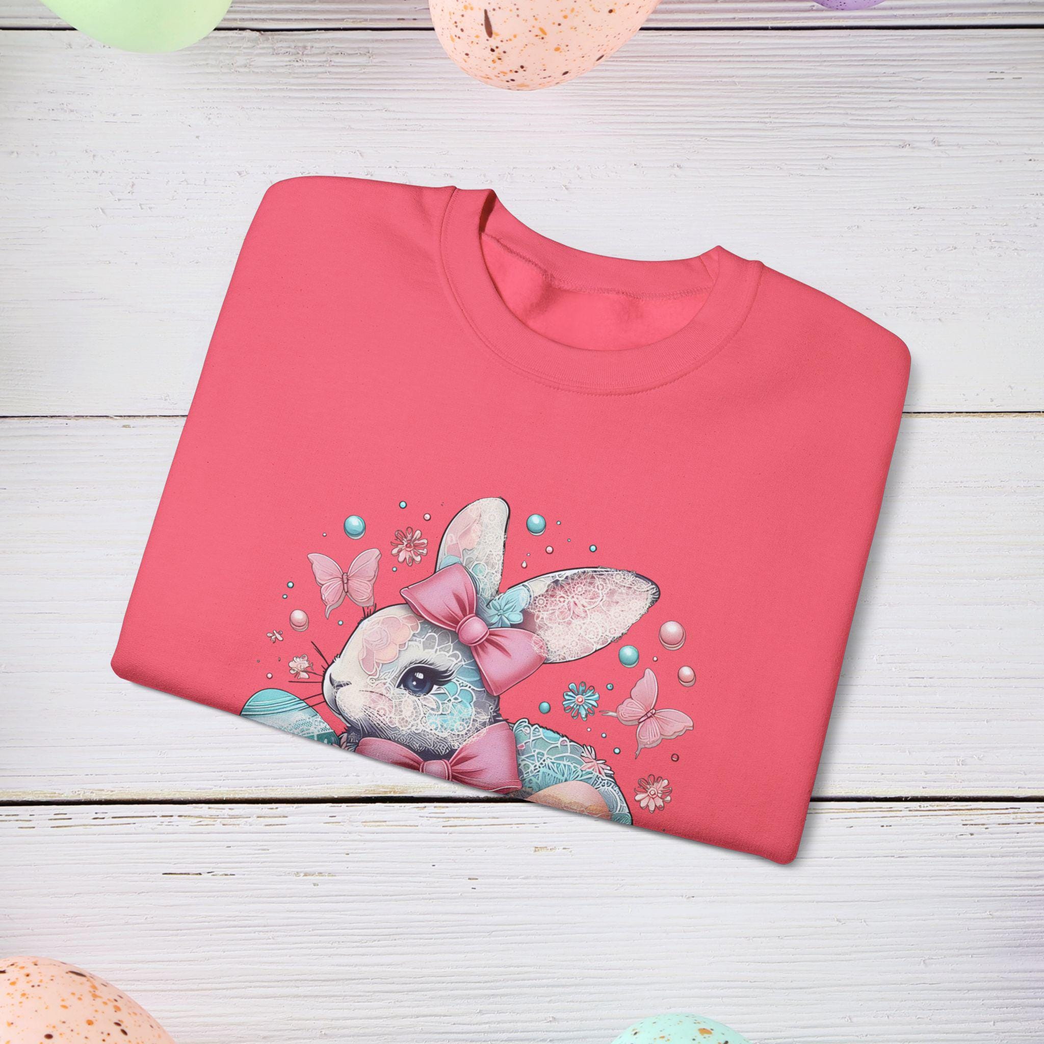 Easter Bunny Crewneck Sweatshirt, Cute Easter Sweatshirt, Spring Fashion, Bunny Sweatshirt, Gift for Her, Family Gathering