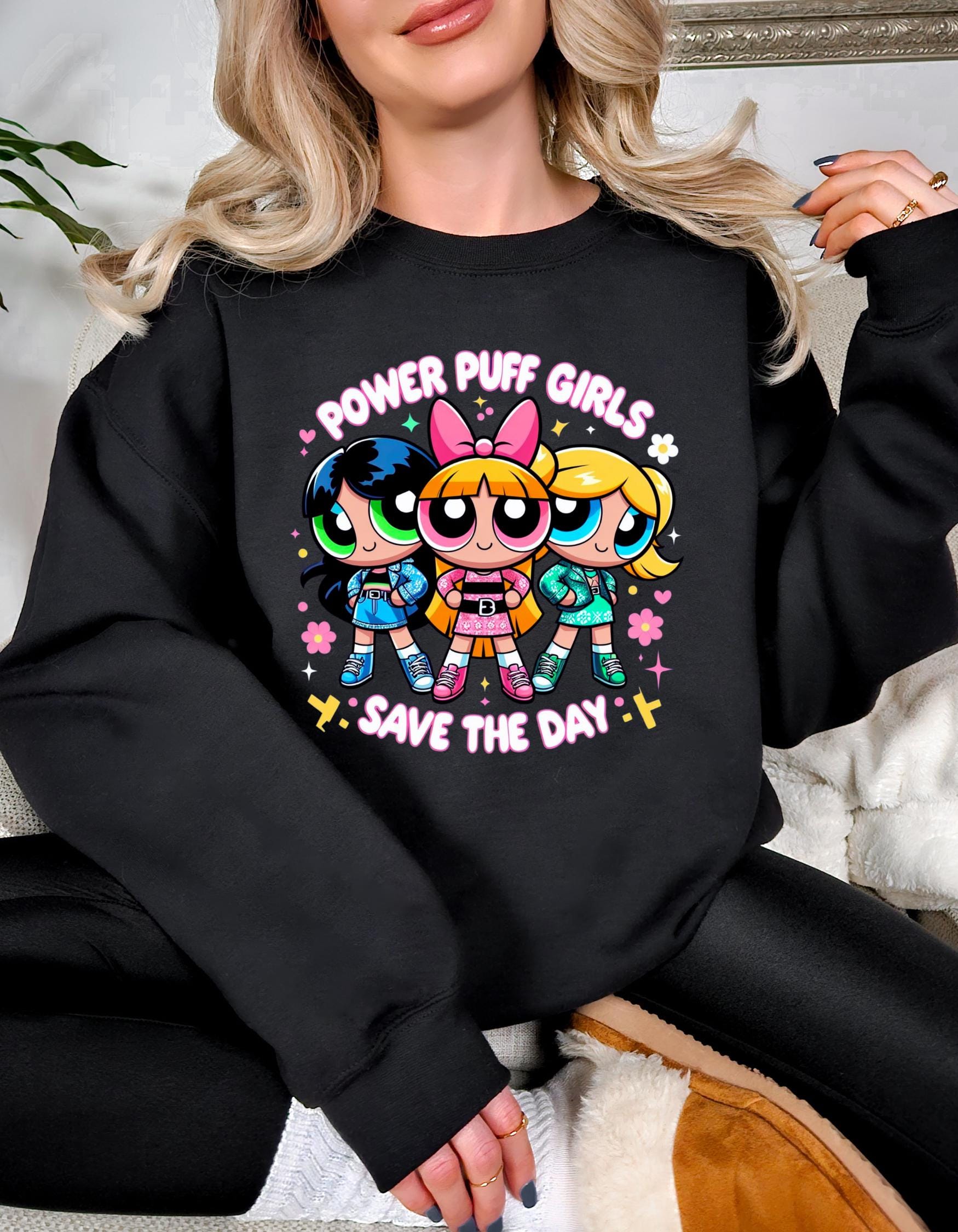 Superhelden-Trio Save the Day Sweatshirt - Lustige und bunte Cartoon-Kleidung