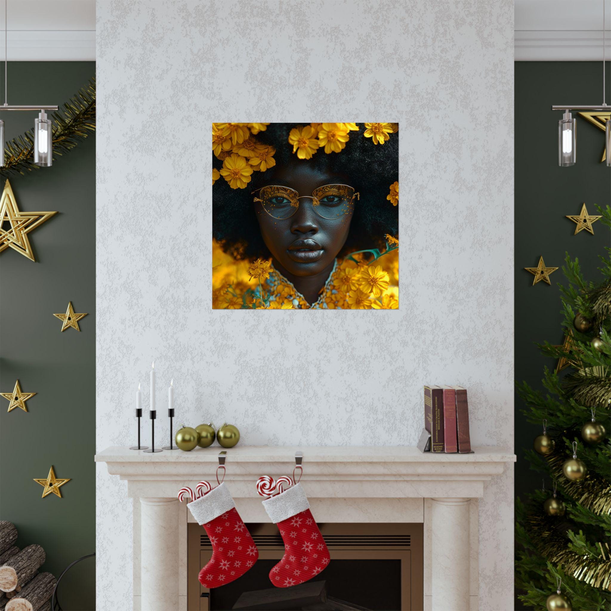 Matte vertikale Poster - Black Girl Magic Sunflowers Dark Skinned Beauty, Afroamerikanische Frauen Home Decor Wand kunstdruck, Melanin Poppin