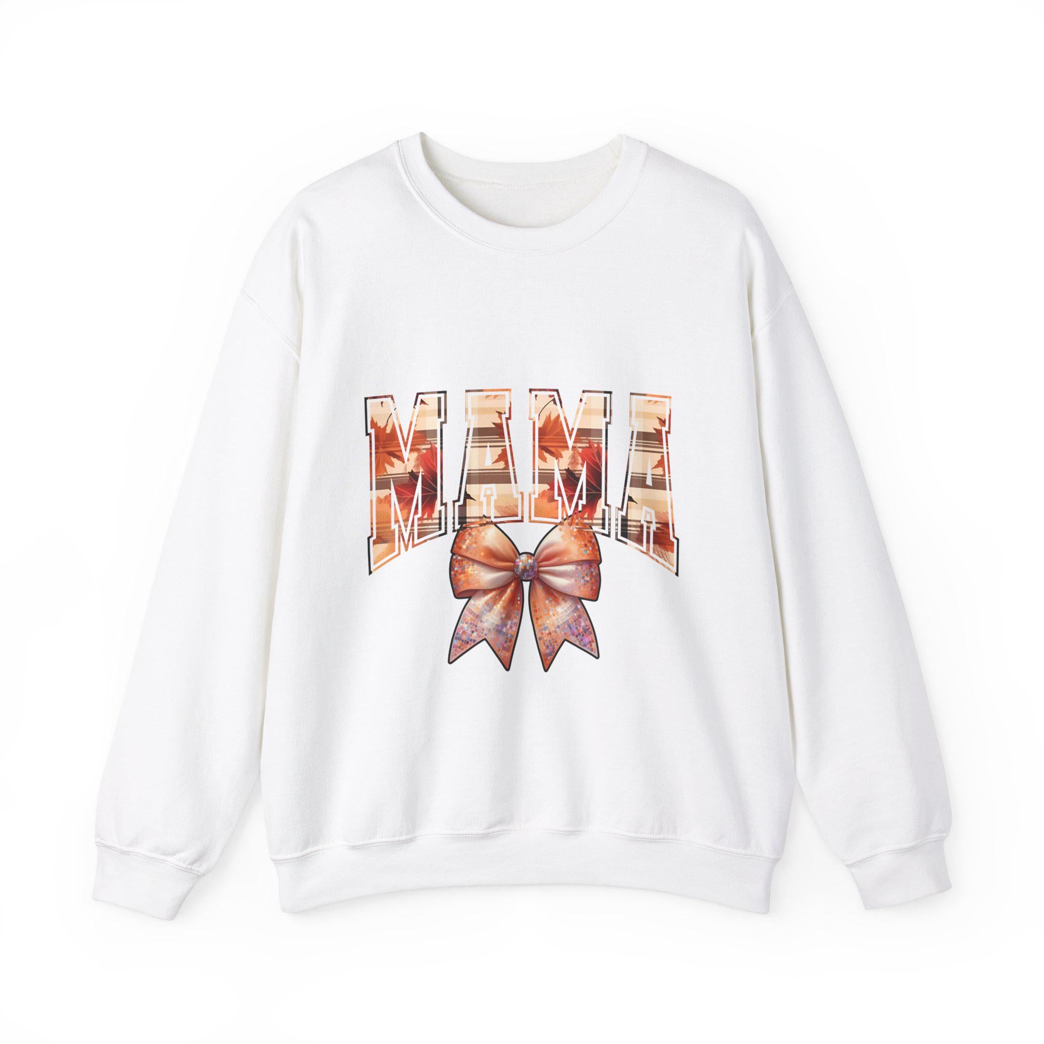 Personalizable Fall Coquette Vibes with Mama Sweatshirt