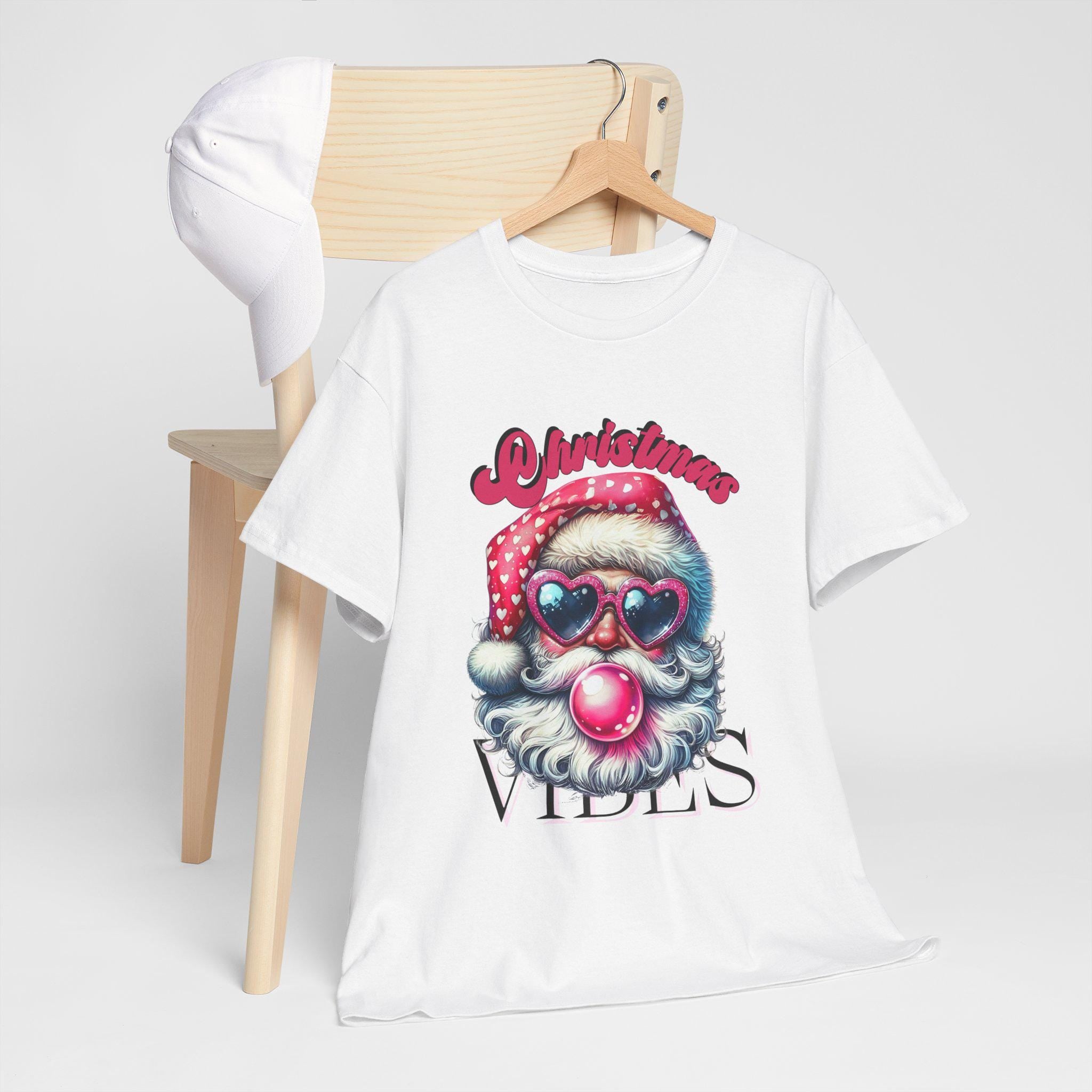 Personalisierbares Weihnachts-T-Shirt mit Weihnachtsmann-Kaugummi, Weihnachts-Vibes-Geschenk-Party, Ugly Sweater Alternative, Weihnachtspullover, Winterpullover, Unisex