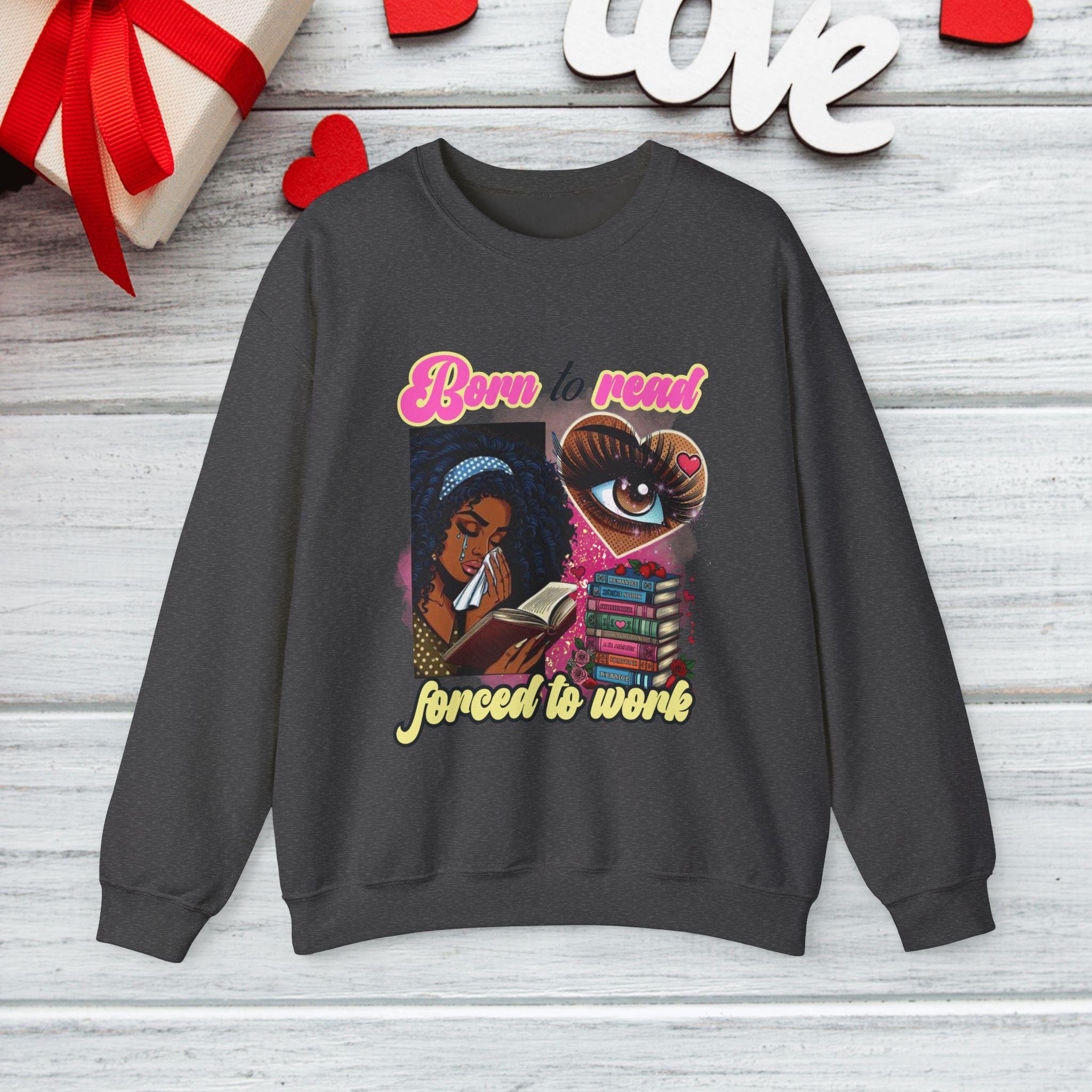 Bücherwurm Vibes Sweatshirt, Leseliebhaber Pullover, Lesebegeisterte Top, Geschenk für begeisterte Leser, Black Girl Empowerment Pullover, Born to