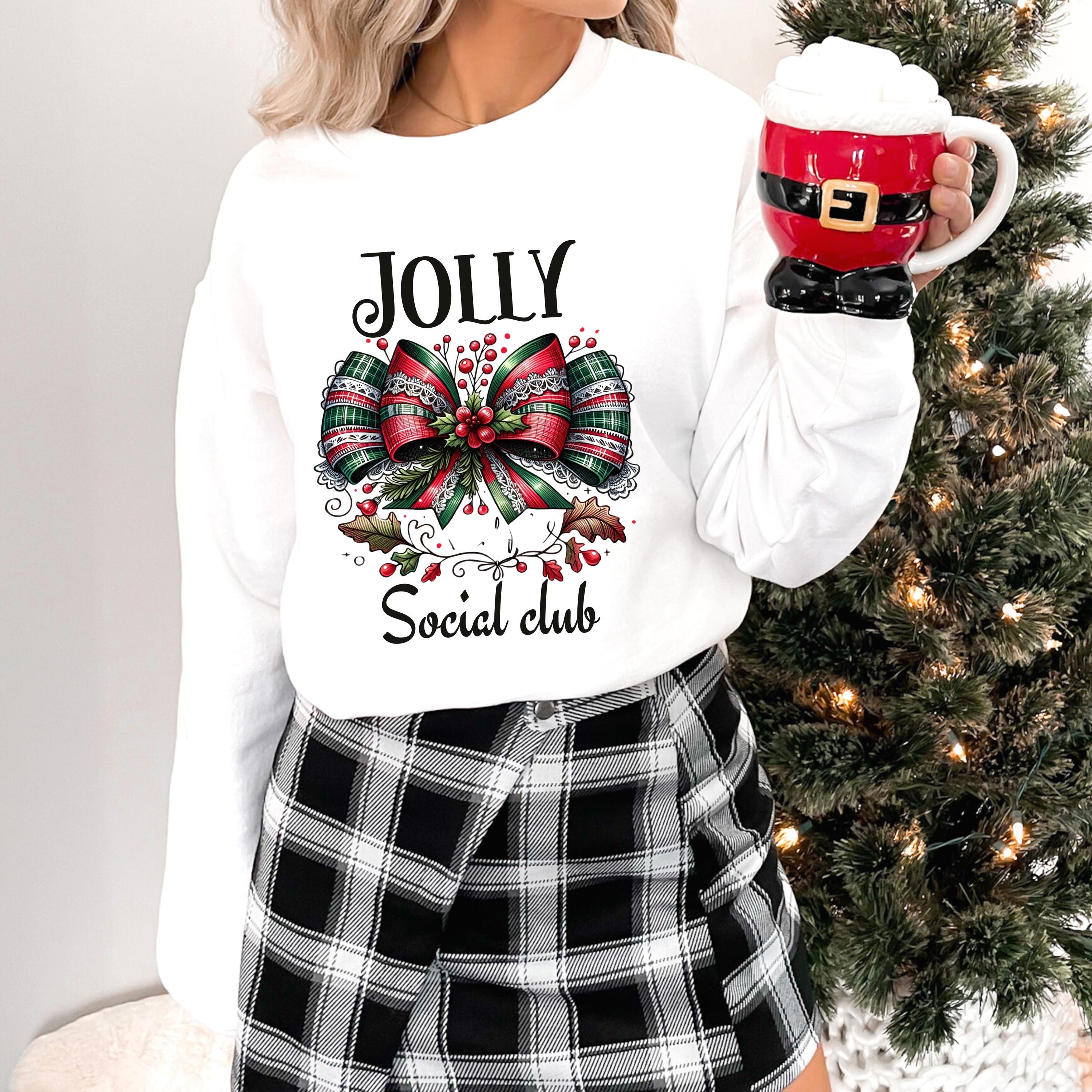 Personalizable Cozy Christmas Vibes with Jolly Social Club Sweatshirt