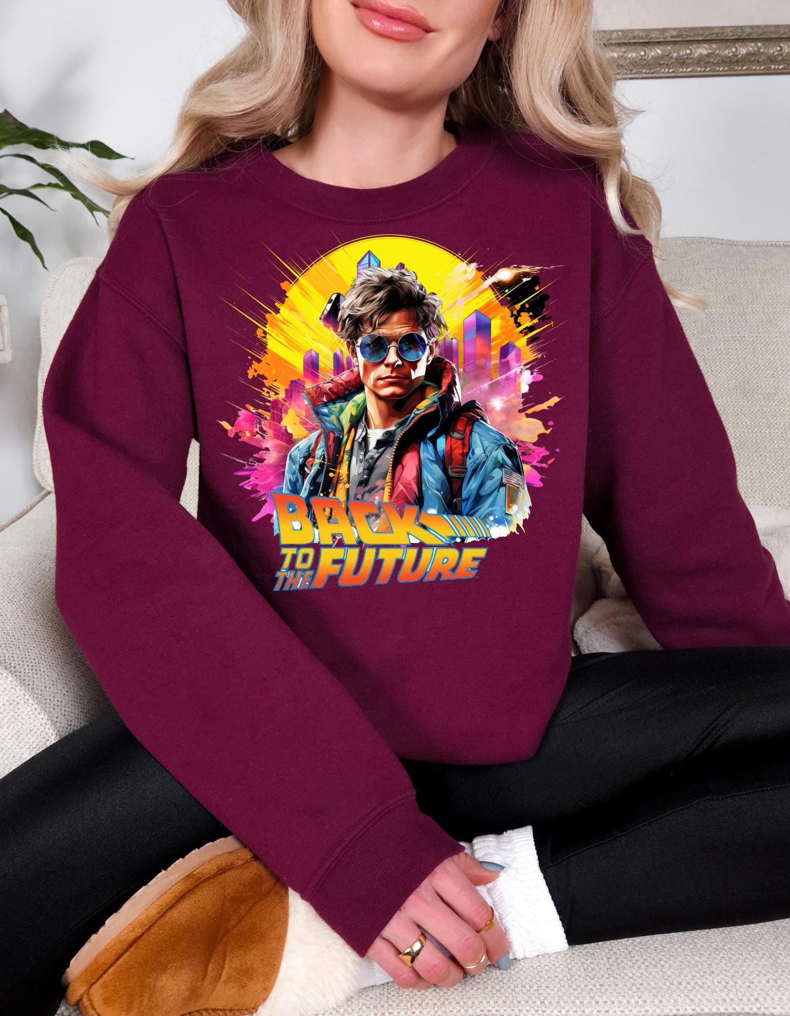 Personalisierbares Time Traveler Parodie Sweatshirt - Gemütliche und lustige Retro-inspirierte Kleidung