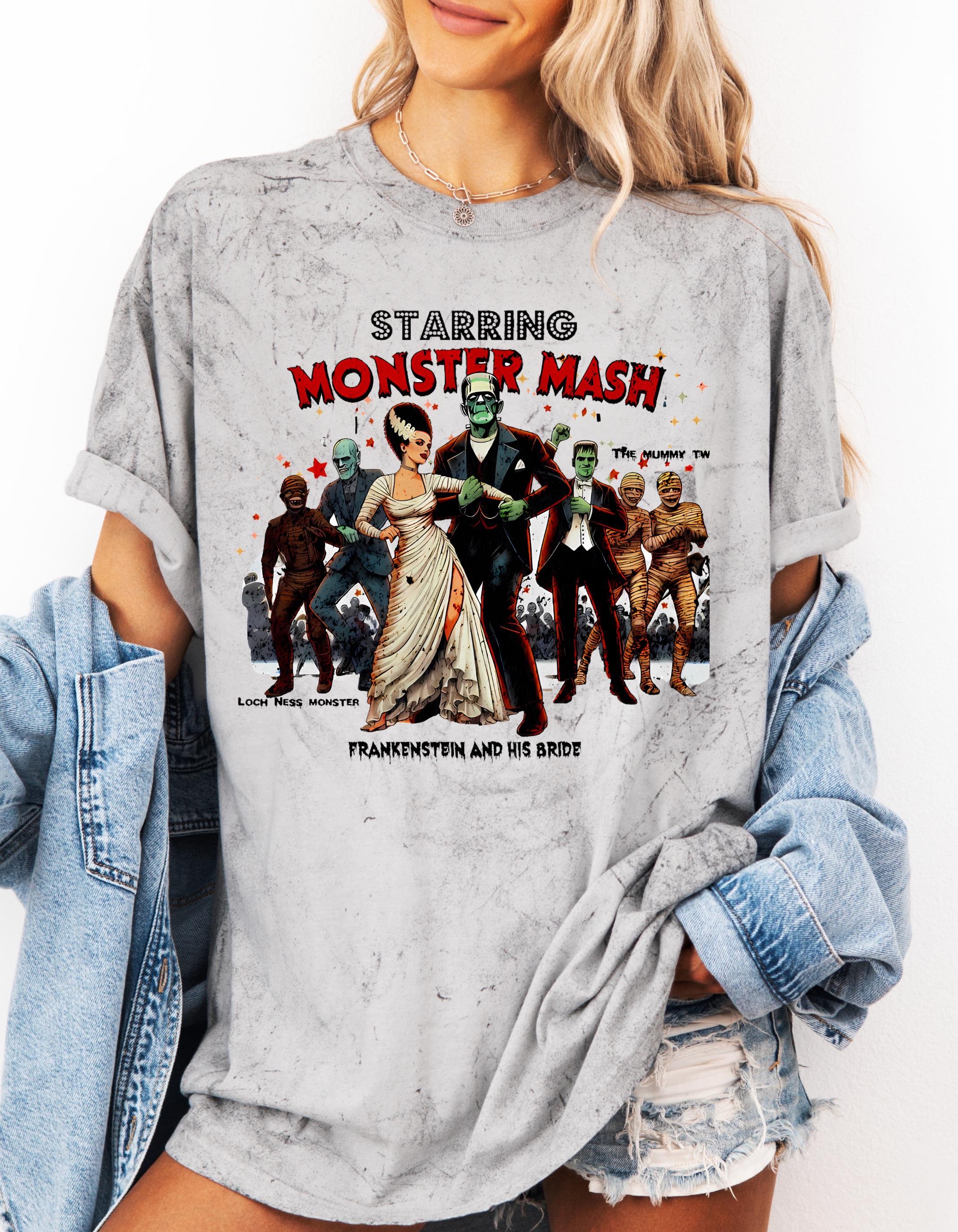 Personalizable Frankenstein & Bride Halloween Shirt - Perfect Monster Mash Gift Tee.perfect daily choice for any casual occasion.