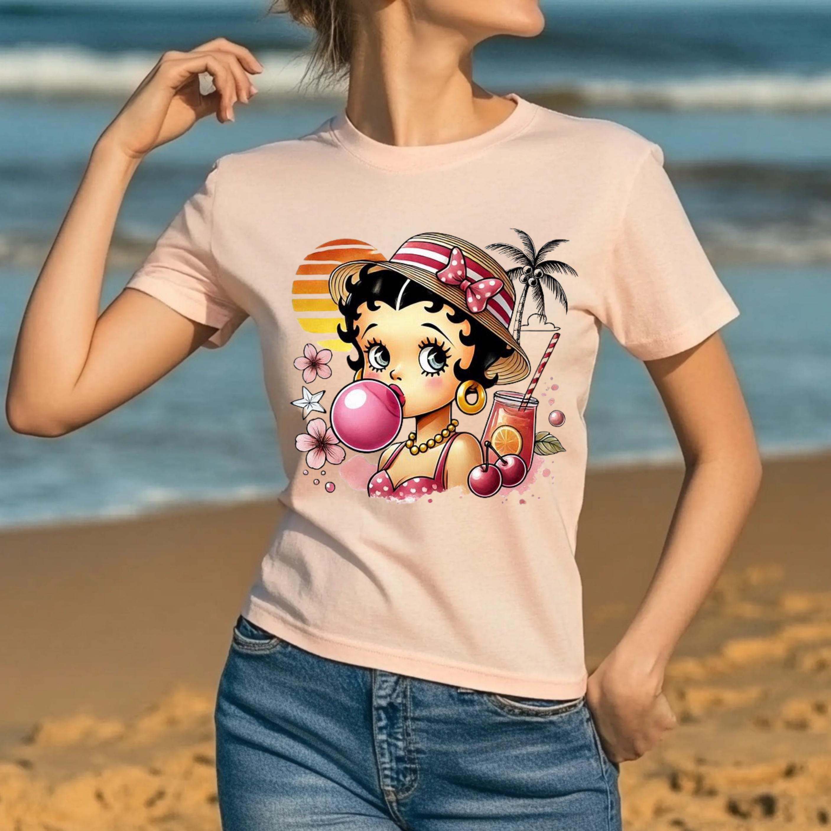 Graphic Tee - Betty Boop Summer Beach Design