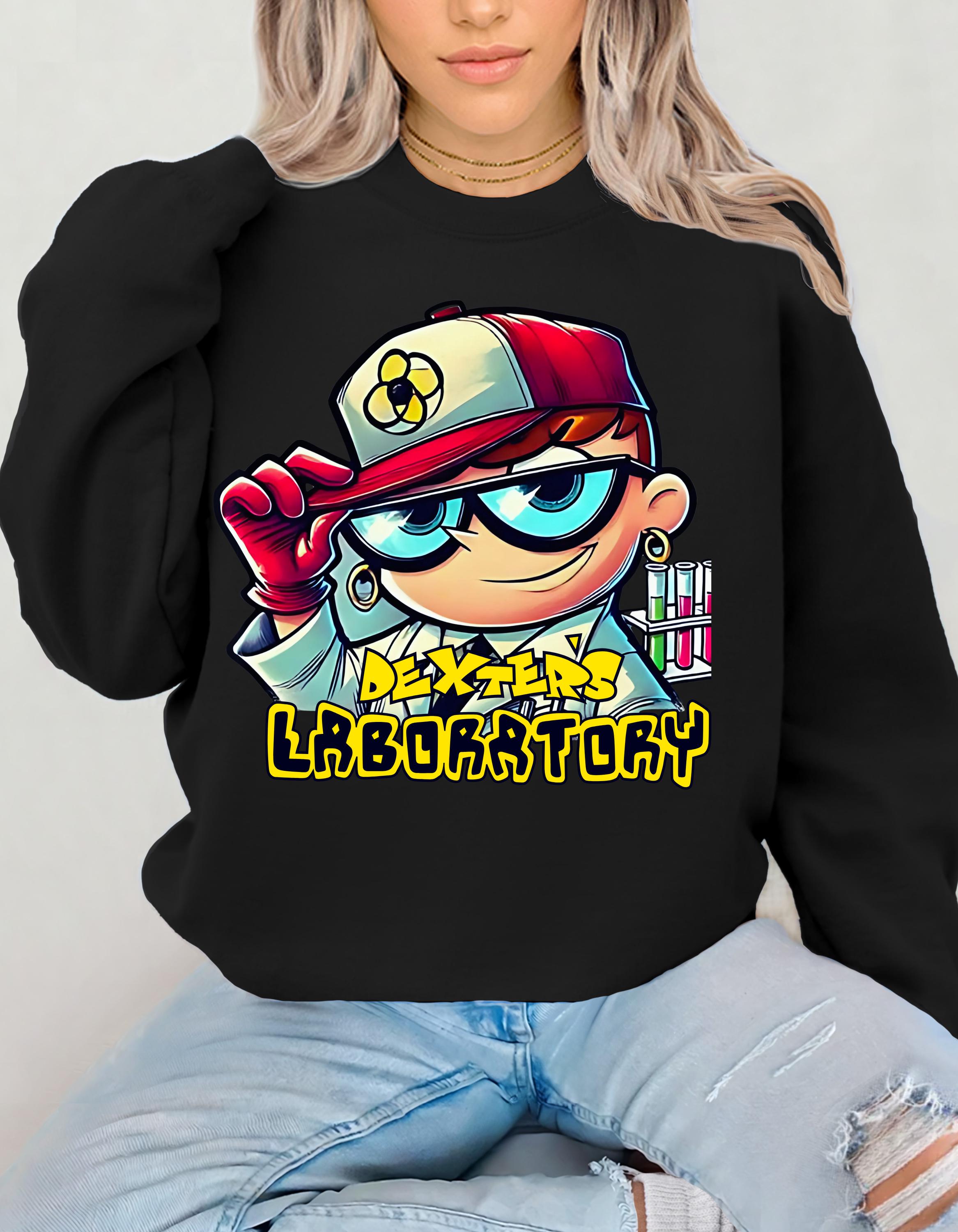 Dexter Parodie Sweatshirt, 90er TV Show Grafik Pullover, Nerd Lab Crewneck, Unisex Heavy Blend Pullover, Lustiges Geek Sweat Top, Geschenk für Sci-Fi