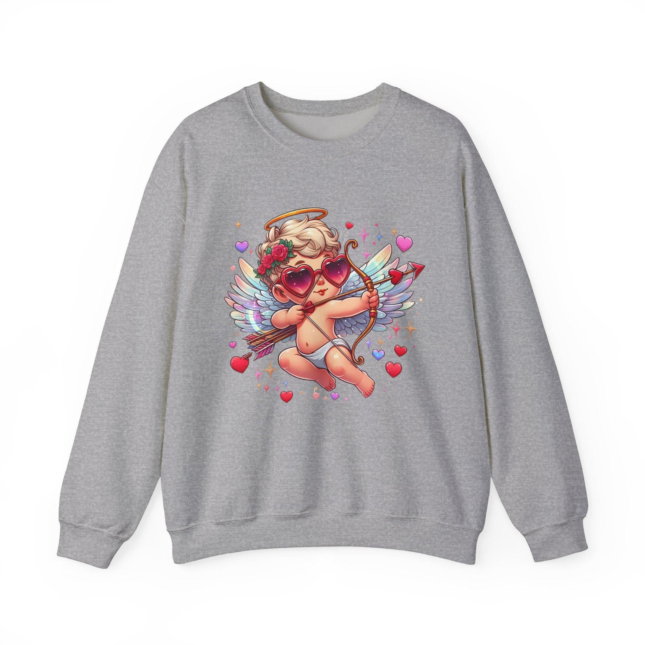 Cupid Arrow Sweatshirt, Valentine's Day party shirt, Valentine's Day gift, Unisex Crewneck, Love Cupid Jumper, Heart Design Sweater