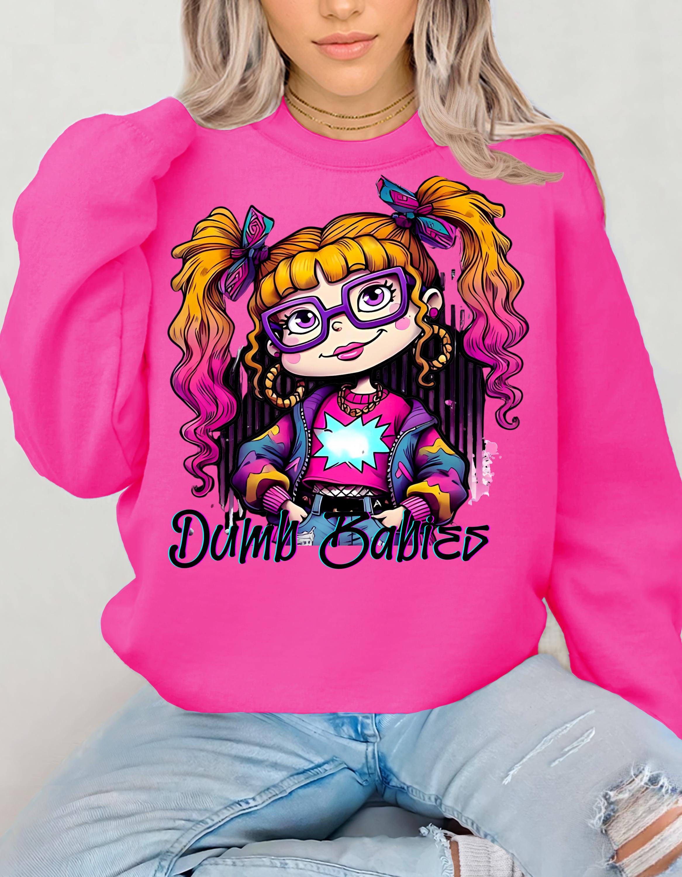 90er Kid Parodie Sweatshirt, Angelic Mean Kid 2000s Tv Crewneck, Dumb Babies Jumper, Unisex Pullover, Geschenk für 90er TV Fans, lustige TV Show