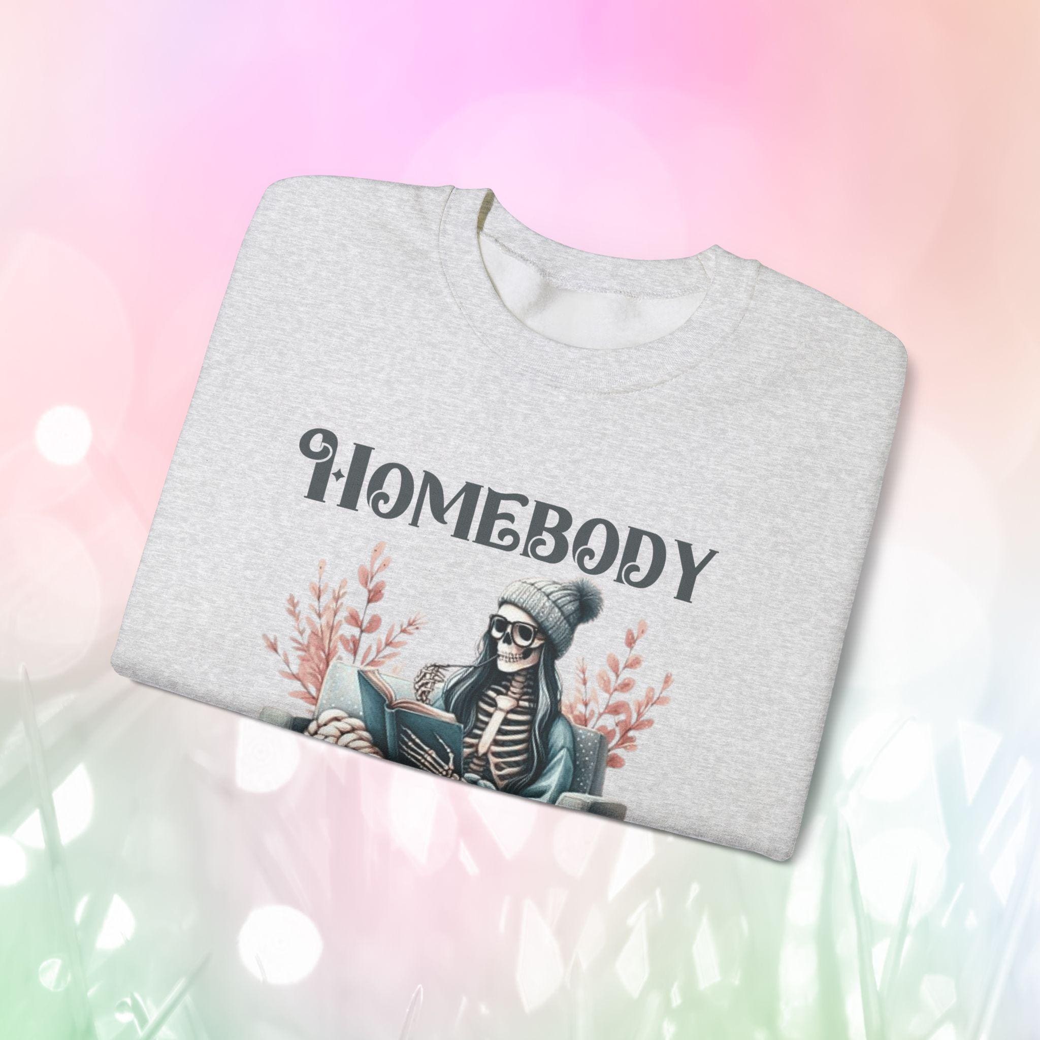 Homebody Skelett Crewneck Sweatshirt | Gemütliches Sweatshirt für Introvertierte, Perfektes Geschenk für faule Tage, Anti Social Club Mode, Casual Lounge