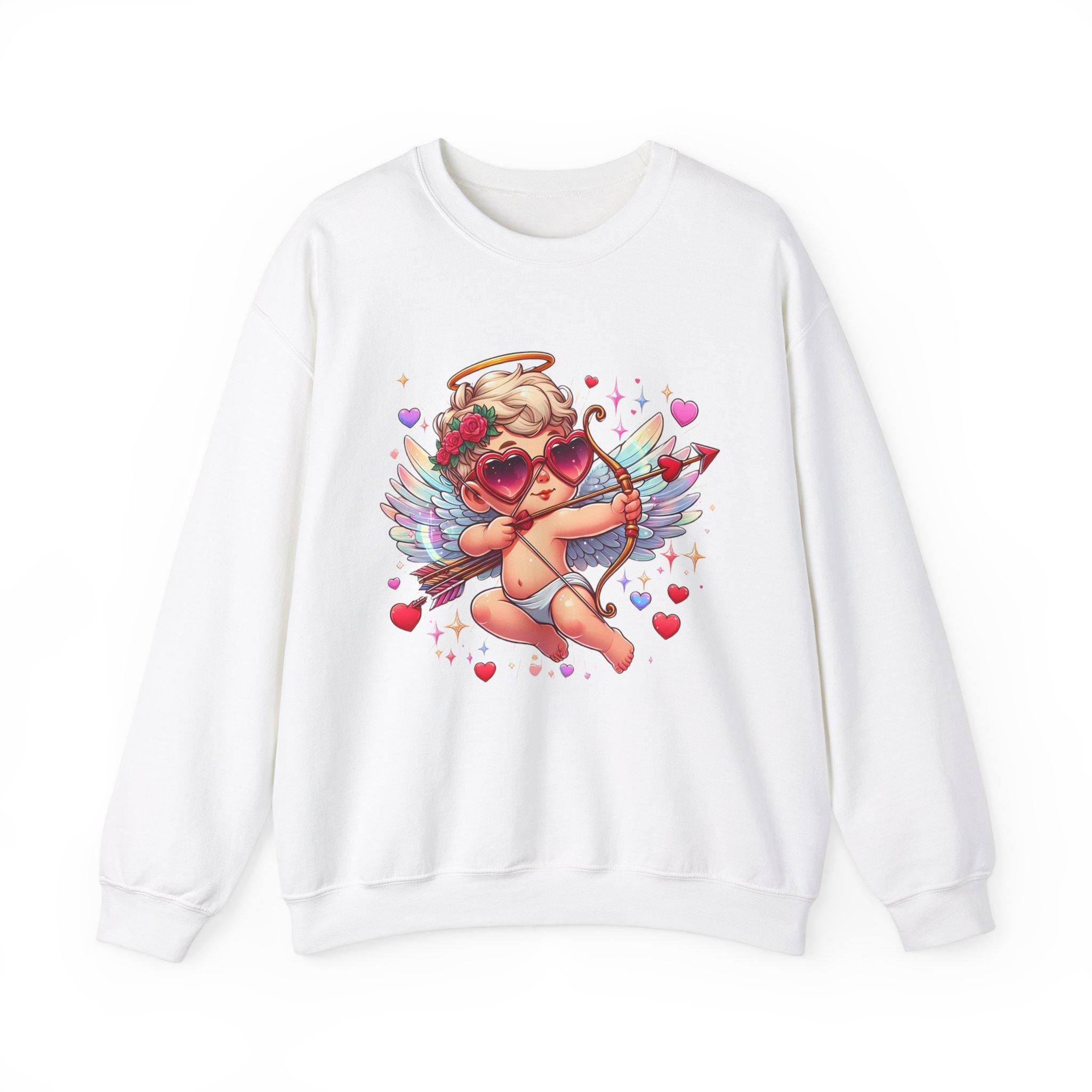 Cupid Arrow Sweatshirt, Valentine's Day party shirt, Valentine's Day gift, Unisex Crewneck, Love Cupid Jumper, Heart Design Sweater