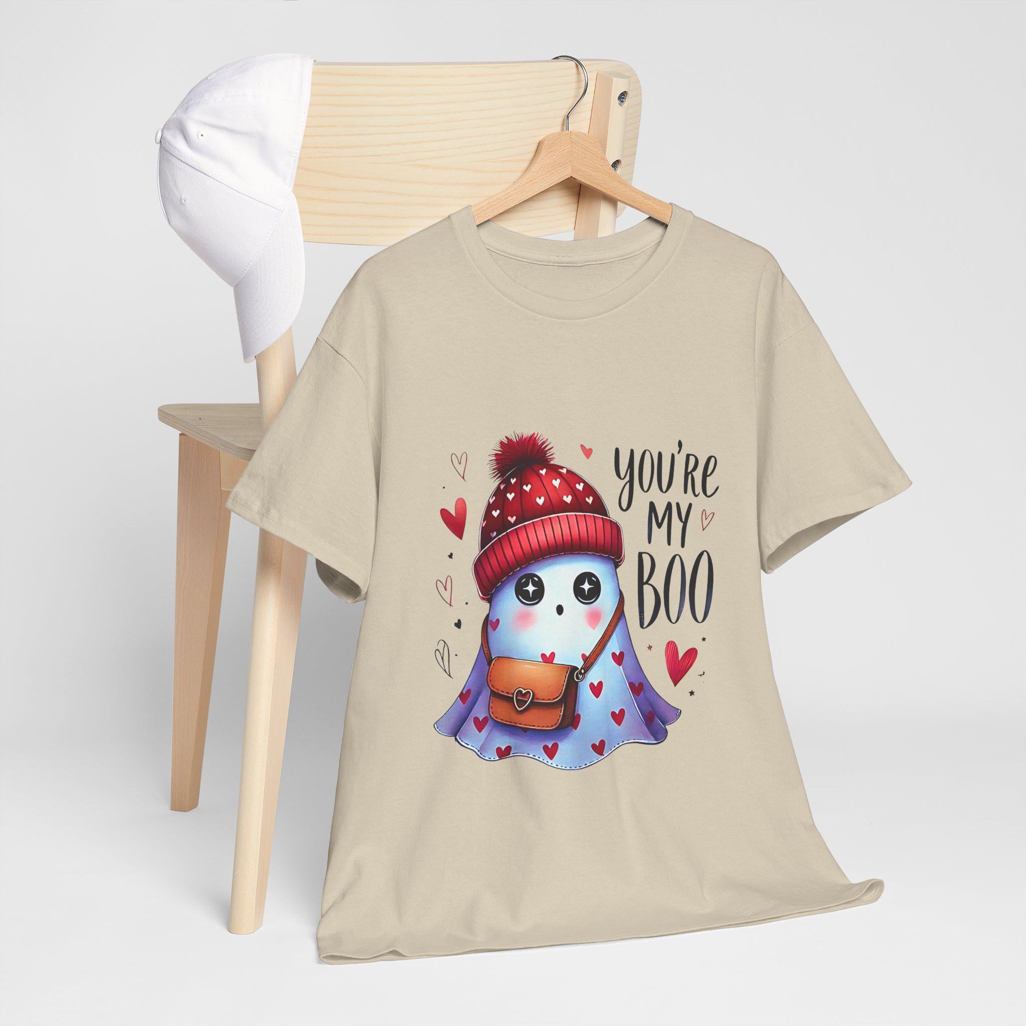 Personalisierbares Be My Boo Unisex T-Shirt, Geister Valentinstag T-Shirt, Halloween Grafik Shirt, Süßes Geschenk für Paare, Gruselige Kleidung