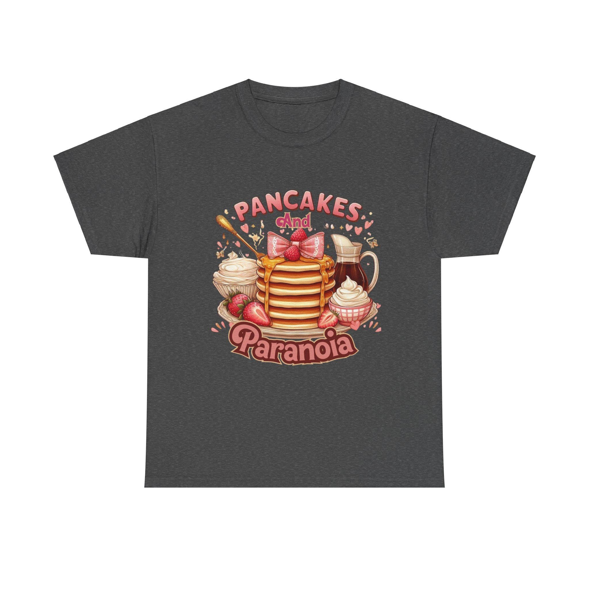 Personalizable Pancakes and Paranoia Unisex Tee, Mental Health Awareness T-Shirt, Novelty Gift Shirt, Anxiety Graphic Tee, Comfort Tee