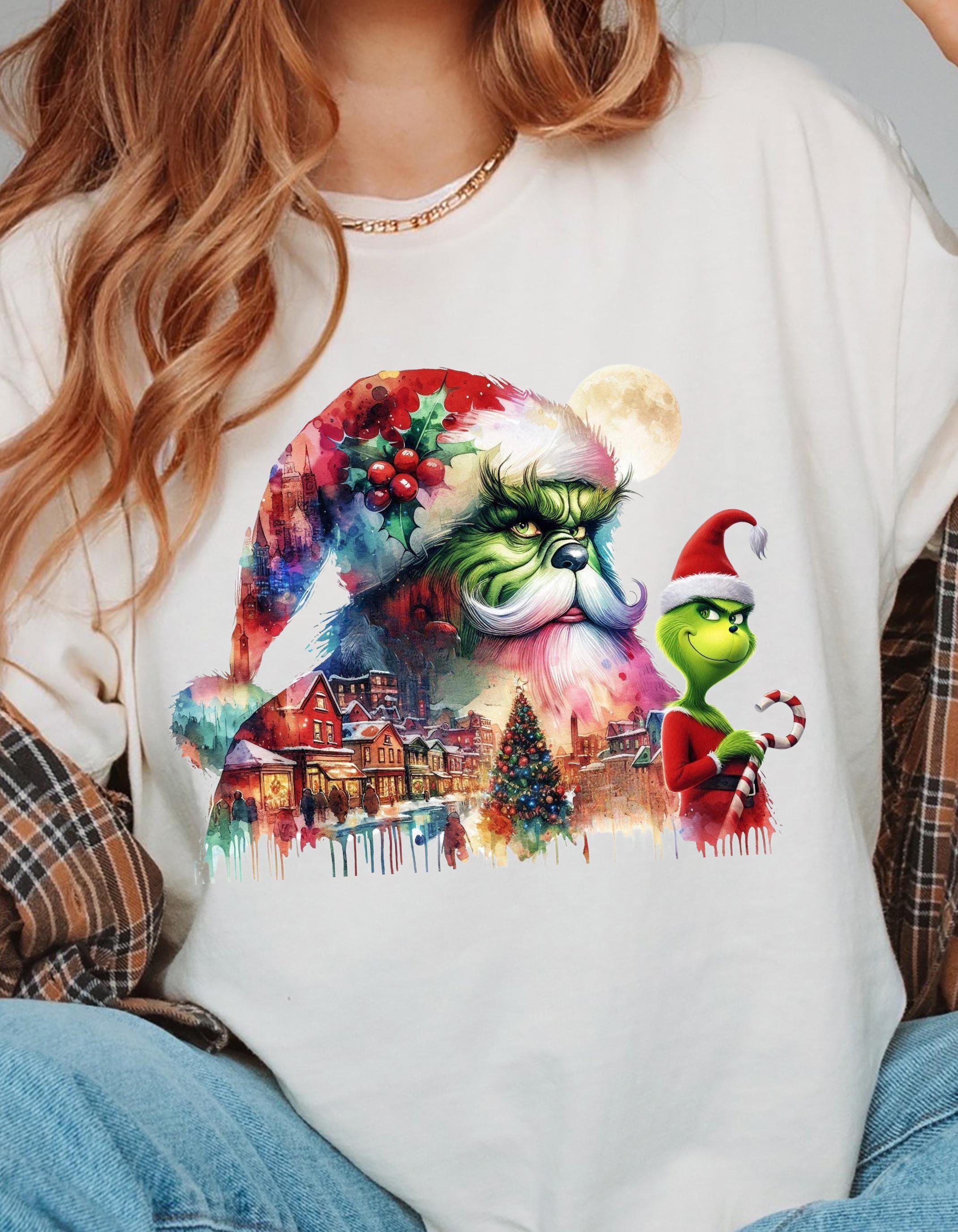 Personalisierbares Double Exposure Grumpkin Weihnachts-T-Shirt - Lustiger Weihnachtspullover, Unisex Winterpullover, Festliche Weihnachten, Tshirt, Cool