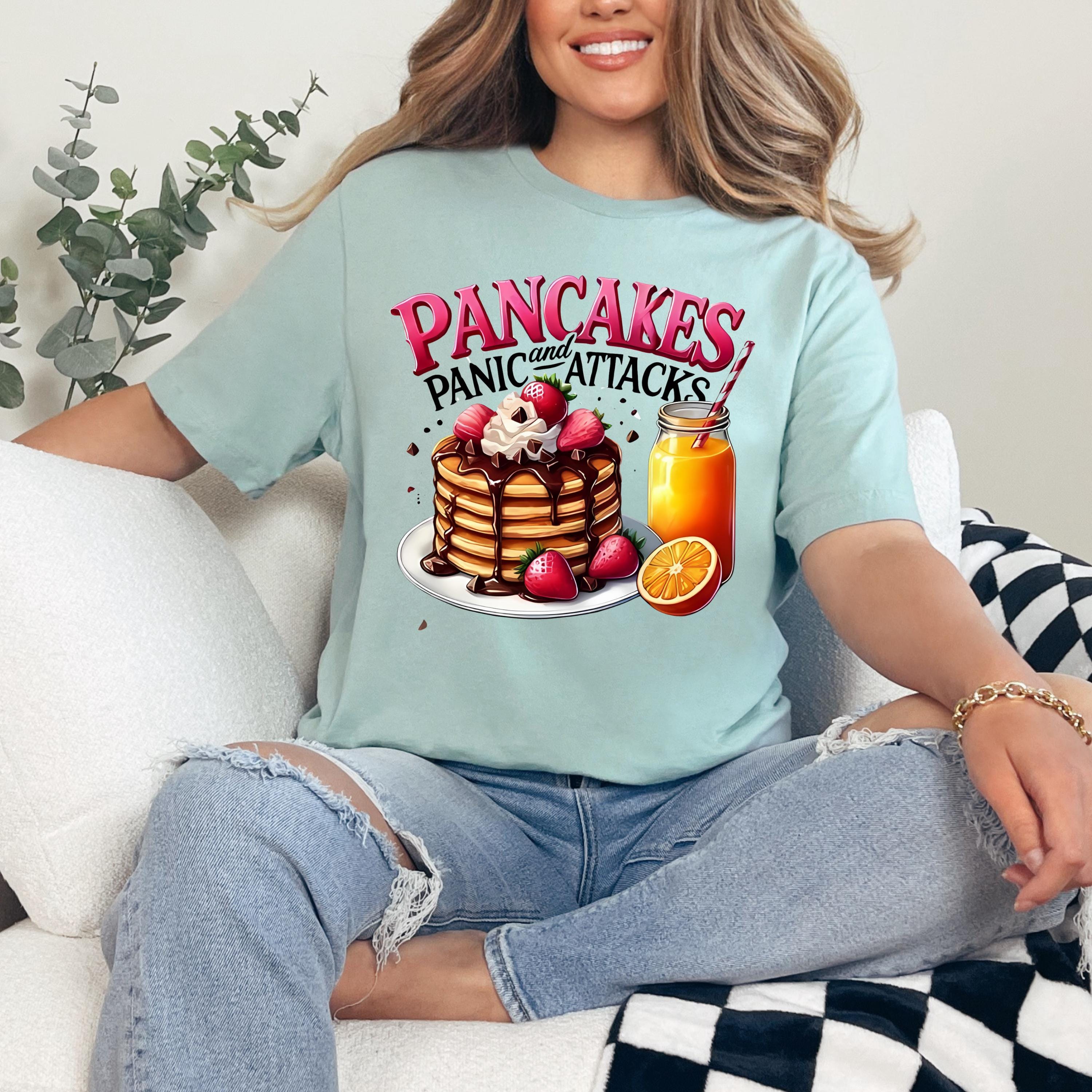 Mental Health Awareness T-Shirt, Pancakes and Panic Attacks Tee, Mental Health Tee, Unisex Tee, Heavy Cotton Tee