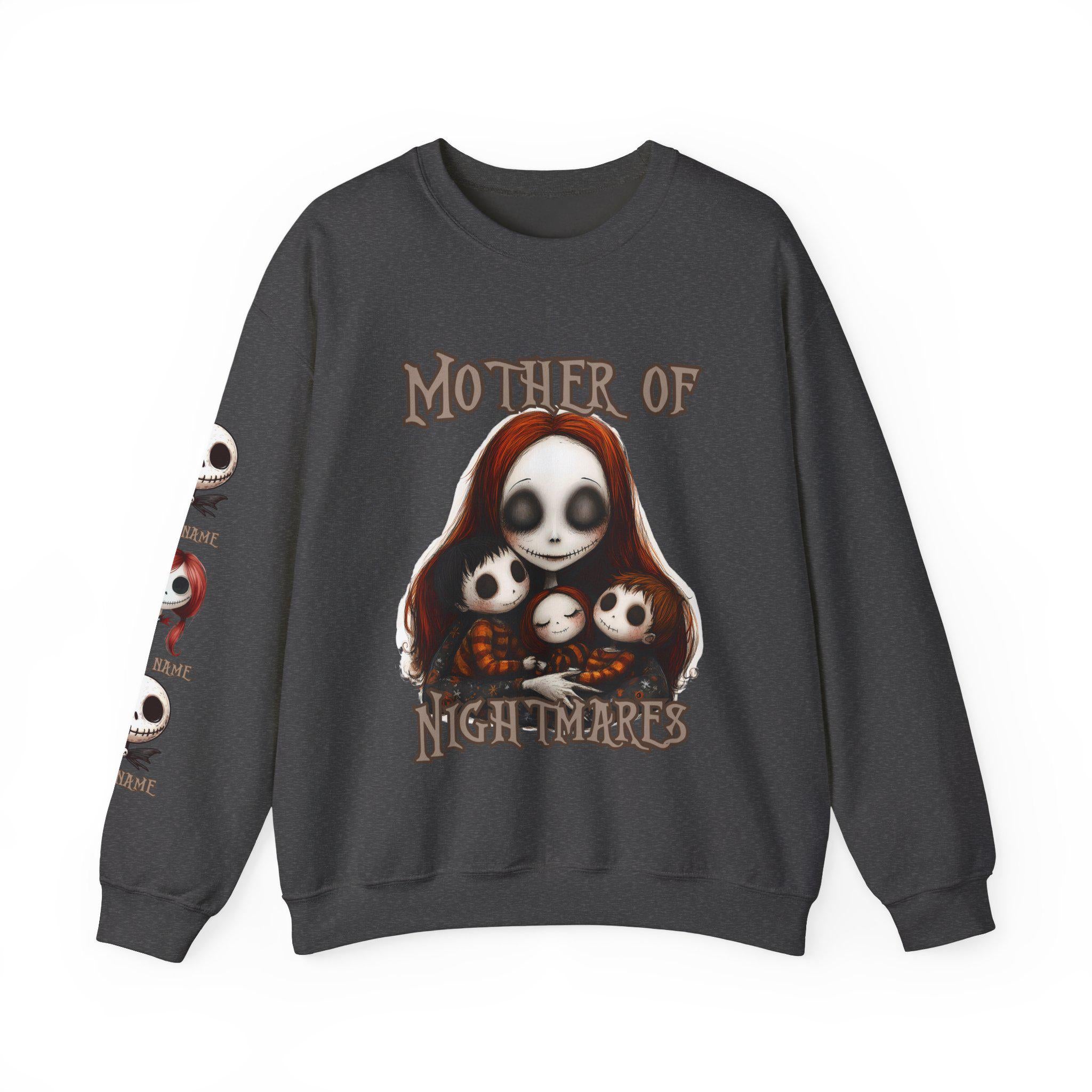 Mother of Nightmares Personalized Spooky Mom Sweatshirt, Mom Gift, Halloween Shirt, Creepy Mother's Day Gift, Horror Mom Apparel