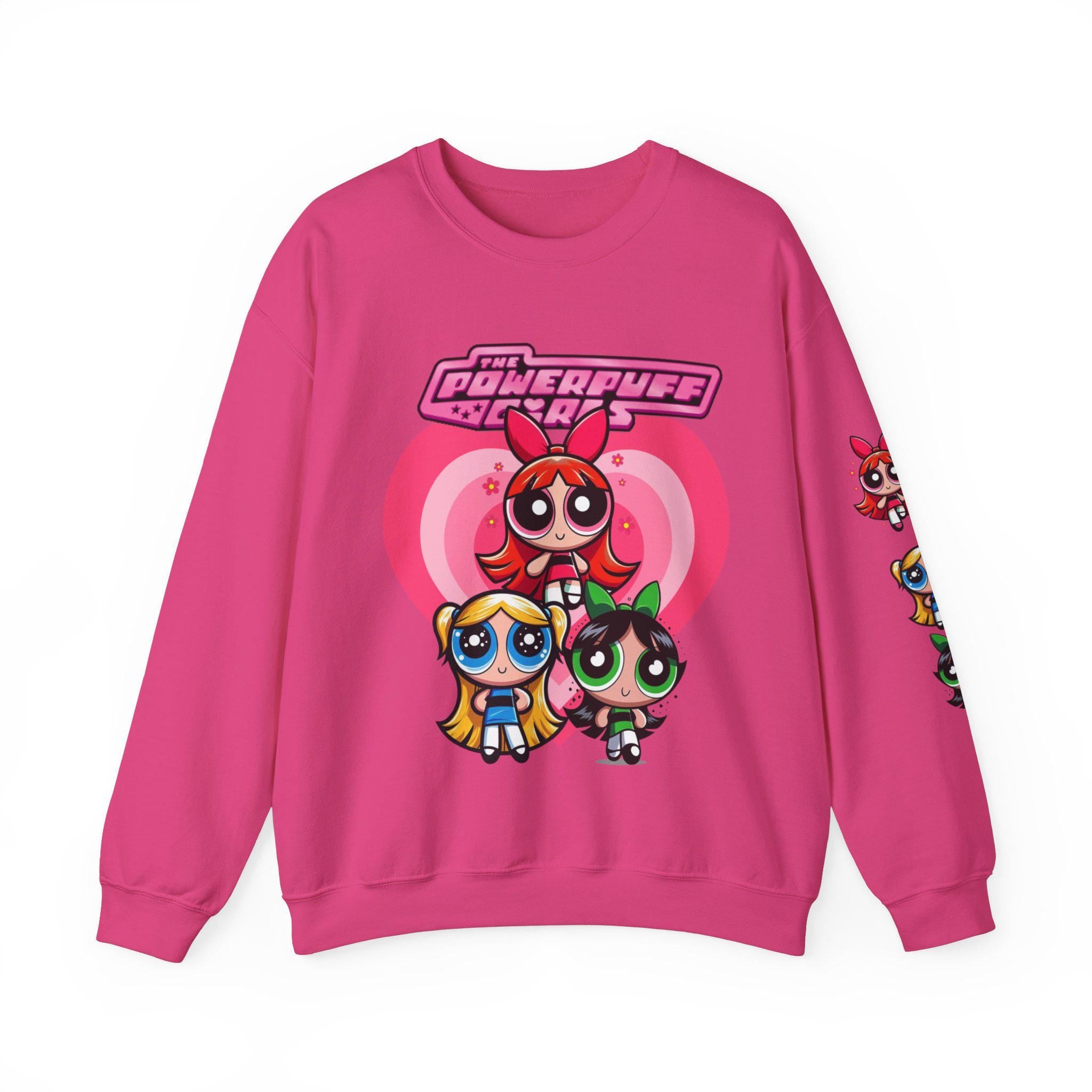 Power Trio 90s Cartoon Girls Sweatshirt, Trio Squad Sweater, Girl Power Crewneck Jumper, Retro Cartoon Sweatshirt, Vintage Anime Top