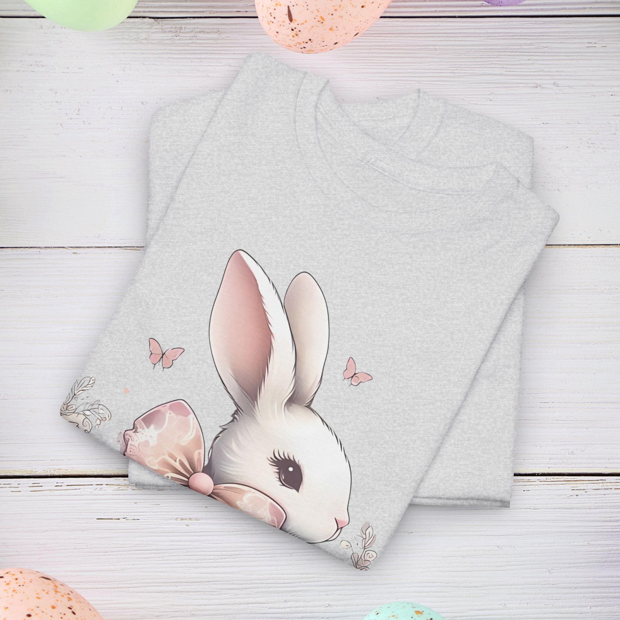 Cute Bunny Easter Tee - Unisex Heavy Cotton Shirt for Spring Celebrations, Egg Hunt, Holiday Gift, Casual Wear