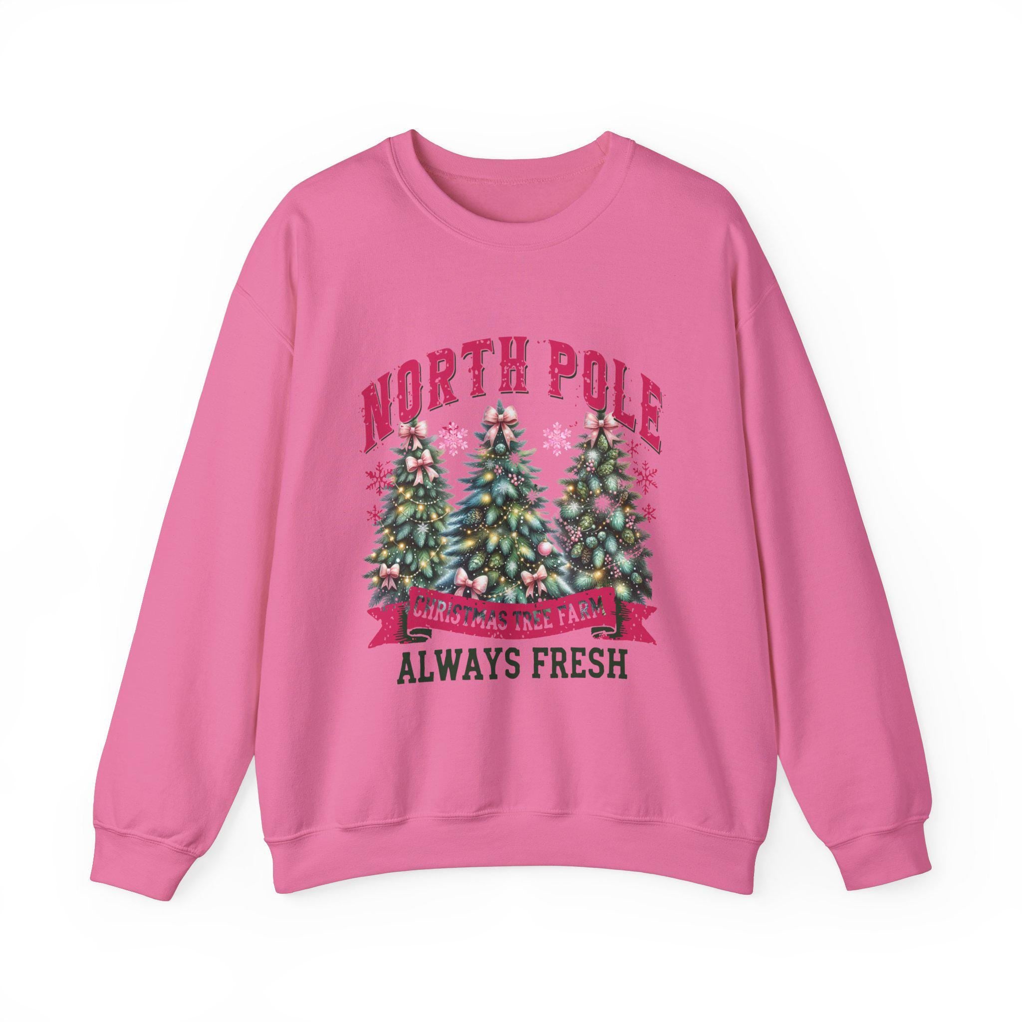 Personalisierbares Nordpol Weihnachtsbaum Farm Sweatshirt - Festliche Weihnachtskleidung, gemütlicher Weihnachtspullover, Perfektes Geschenk für Baumfarm Liebhaber