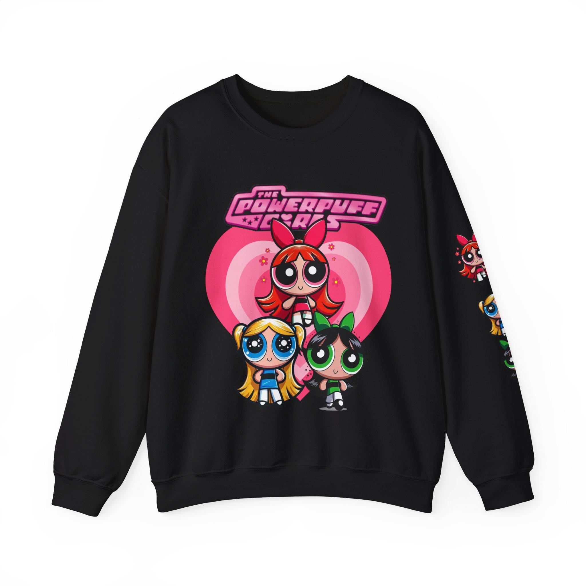 Power Trio 90s Cartoon Girls Sweatshirt, Trio Squad Sweater, Girl Power Crewneck Jumper, Retro Cartoon Sweatshirt, Vintage Anime Top