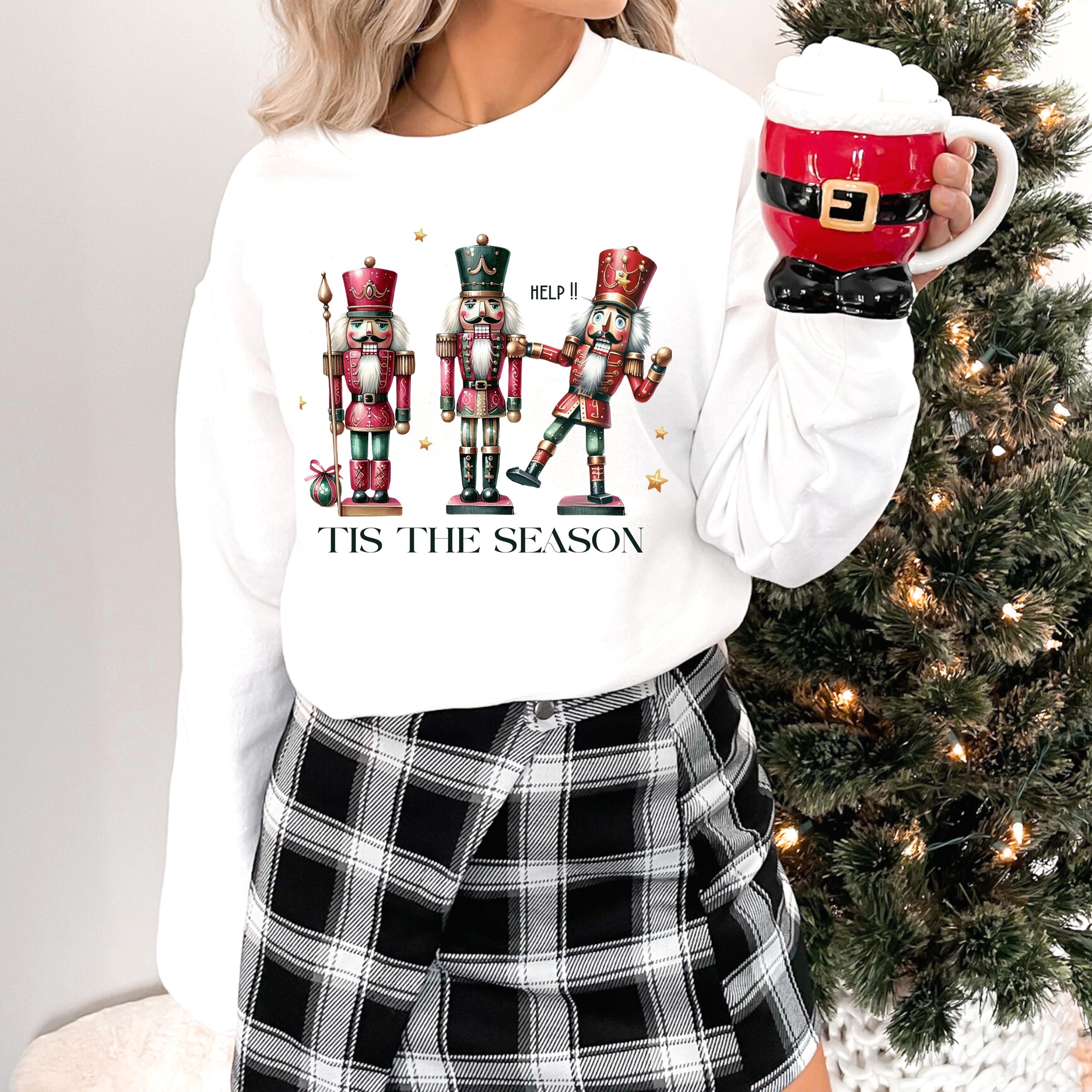 Nussknacker Ballett Weihnachts-Sweatshirt - Festliche Weihnachtskleidung, Weihnachts-Crewneck-Pullover, Weihnachtstanz-Sweatshirt, Festlicher Nussknacker