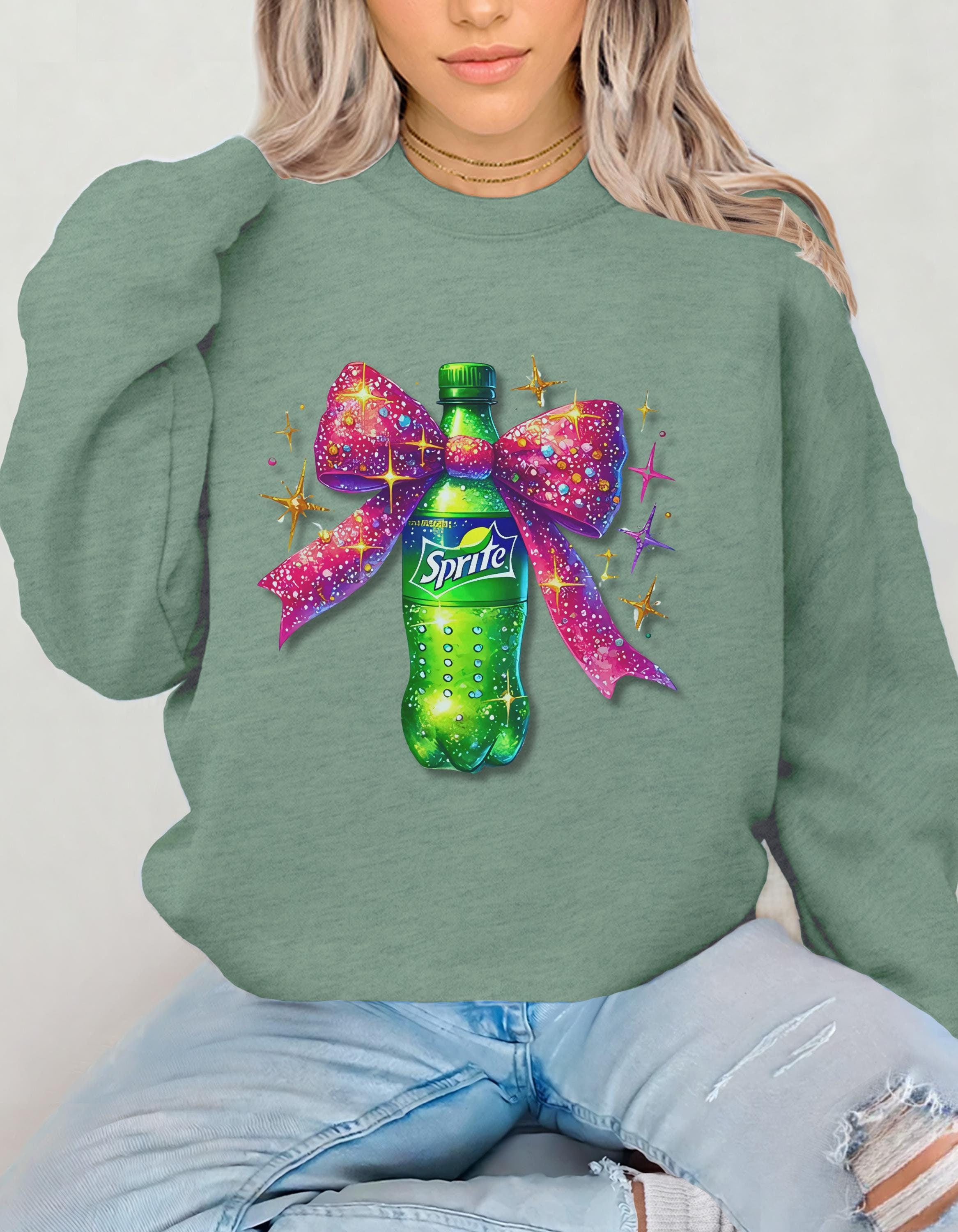 Sprite Coquette Sweatshirt - Lustiger und koketter Unisex Crewneck Pullover, Sprite Liebhaber Geschenk, Schrulliges Sweatshirt, Coquette Bekleidung, Einzigartiger Pullover