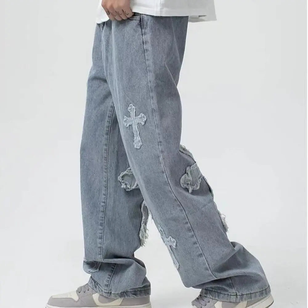 Baggy-Jeans mit niedriger Taille