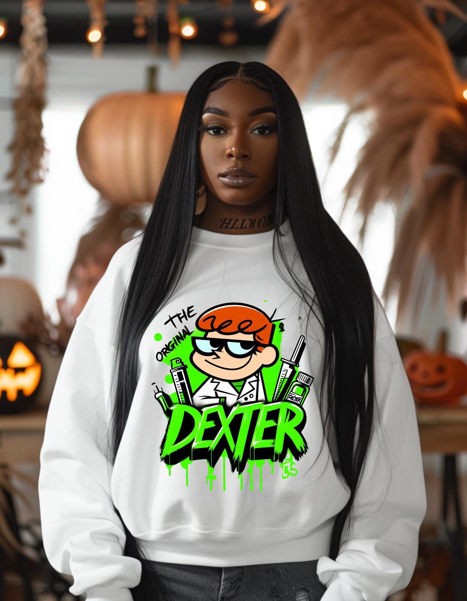 Parody Cartoon Sweatshirt, '90s Cartoon Gift, Dexter Parody, Unisex Crewneck Jumper, Funny TV Show Pullover, Vintage Animation Top