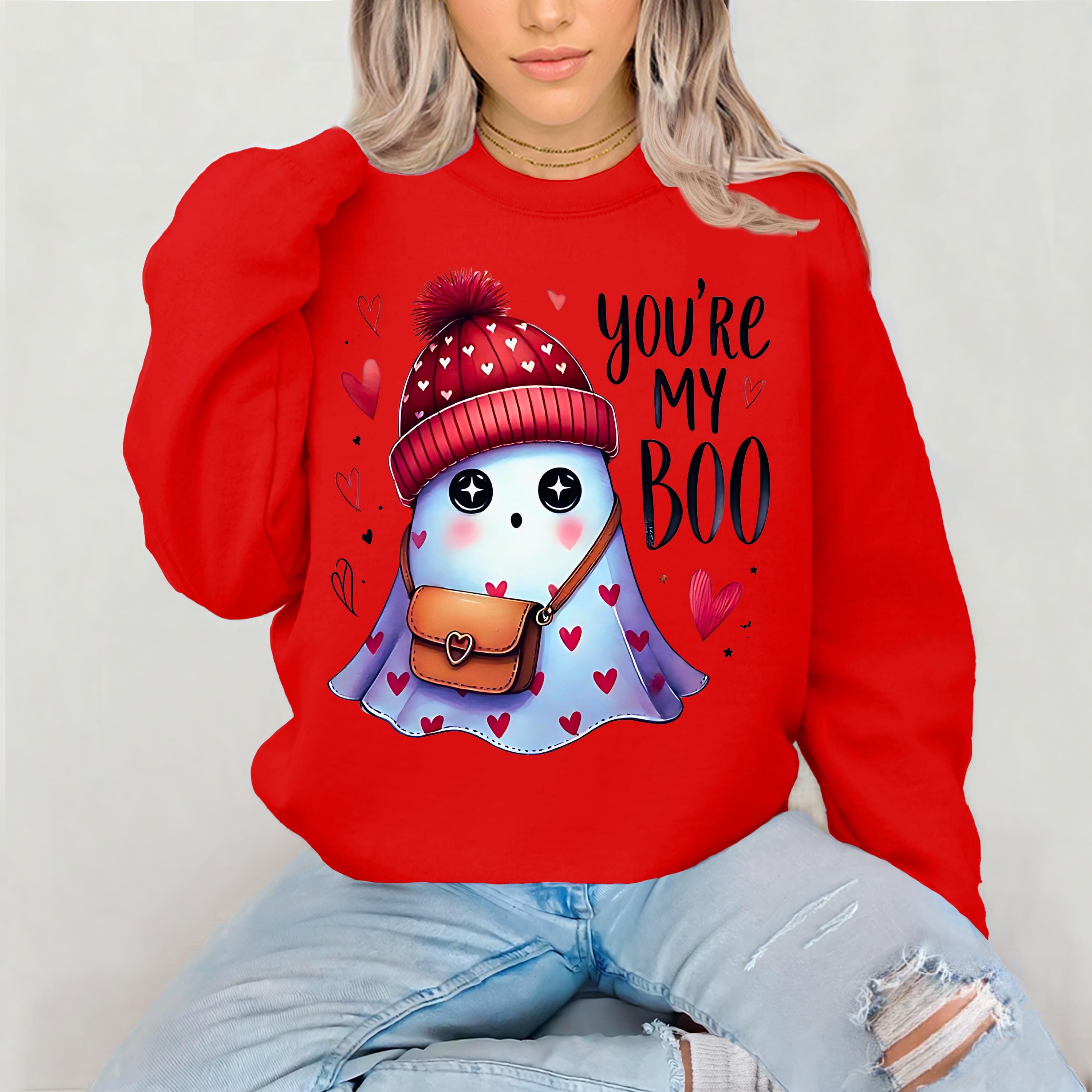 Ghost Valentine's Day Sweatshirt, Be My Boo Unisex Crewneck, Halloween Ghost Sweatshirt, Cute Couple Gift, Spooky Valentine Jumper,