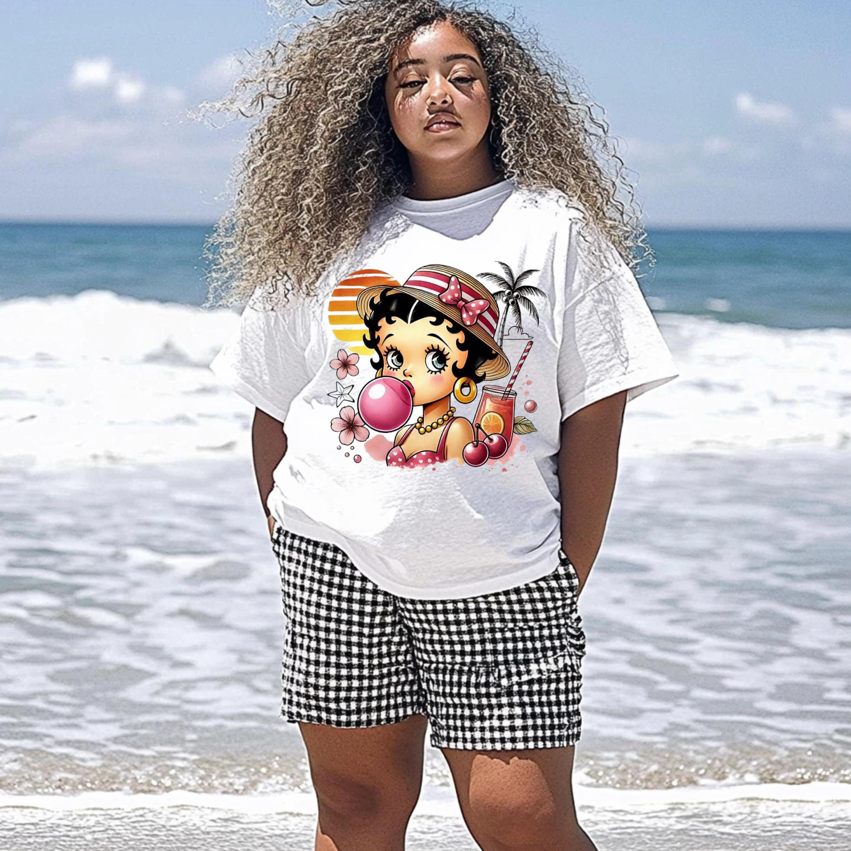 Graphic Tee - Betty Boop Summer Beach Design