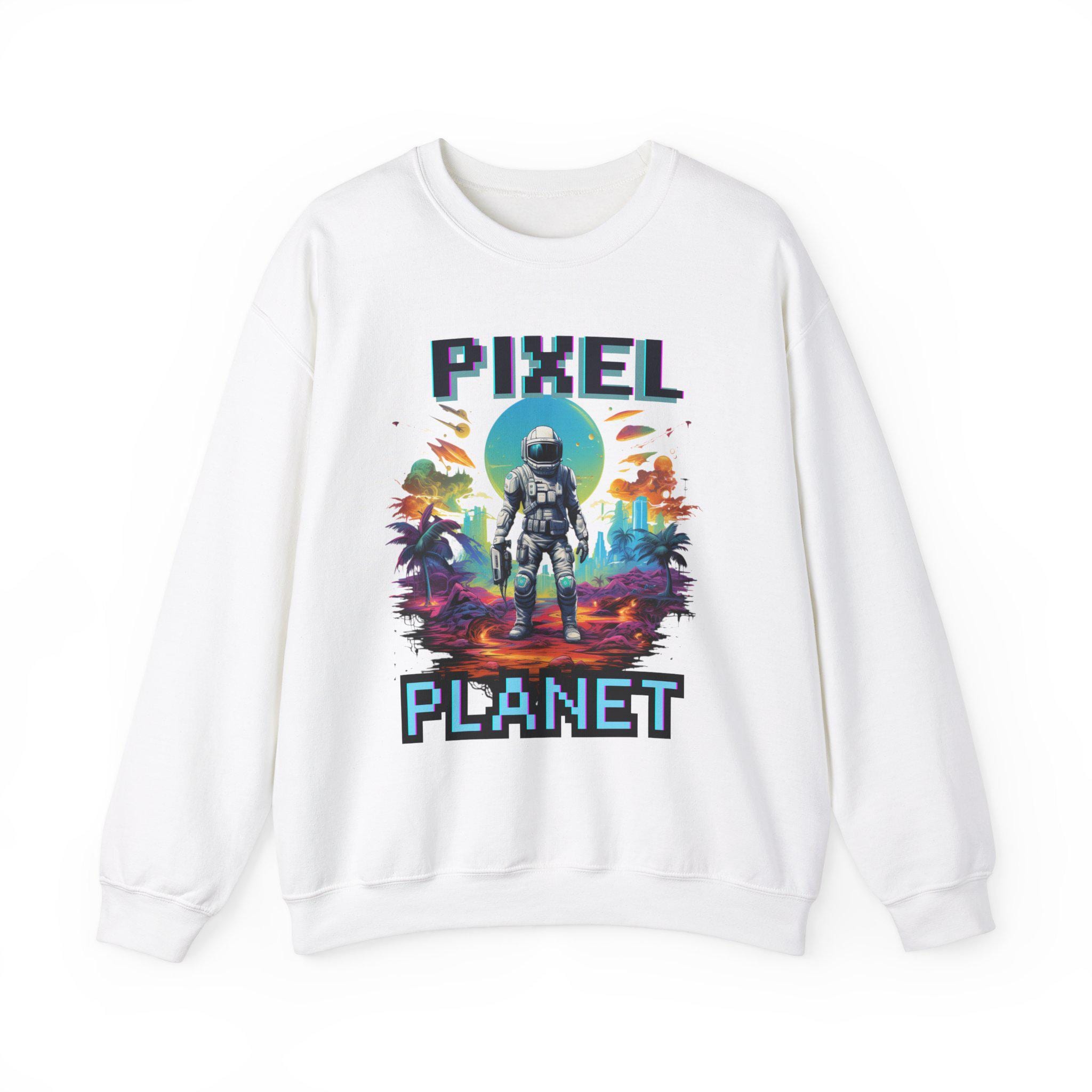 Space Explorer Sweatshirt, Pixel Planet Astronaut Sweatshirt, Alien Crewneck, Outer Space Jumper, Galaxy Sweatshirt, Space Lover Gift