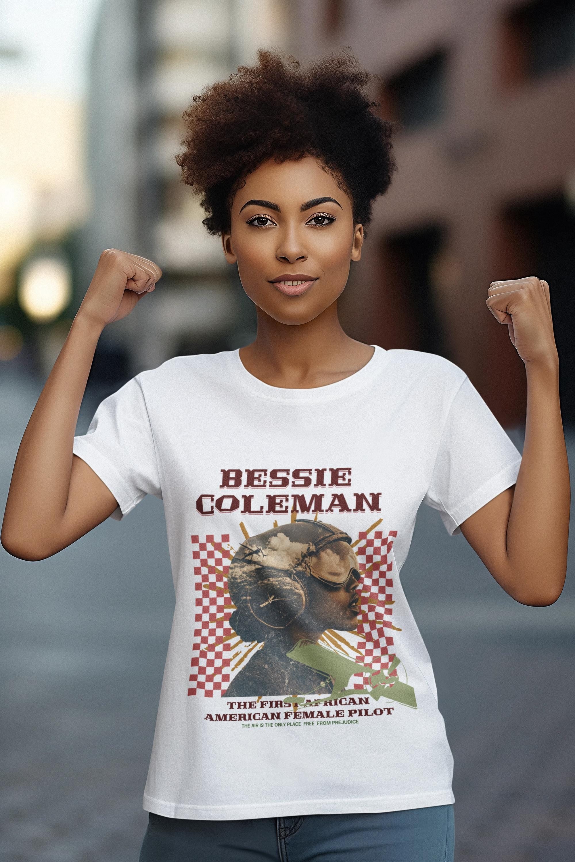 Bessie Coleman Black History Unisex T-Shirt, Afroamerikanisches Pilotenshirt, Black History PNG Shirt, Historisches T-Shirt für Luftfahrtbegeisterte,