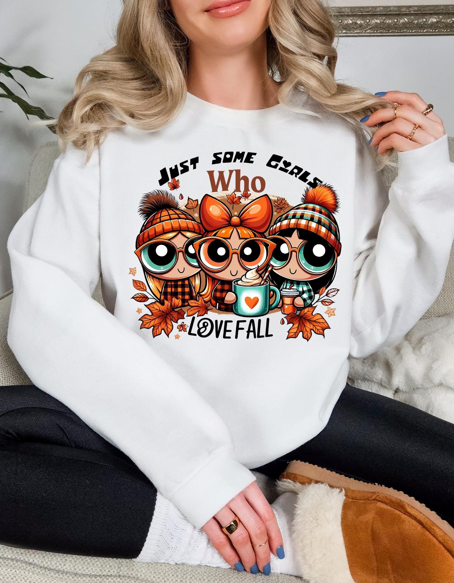 Personalisierbares Just Some Girls Who Love Fall Sweatshirt - Herbstbekleidung