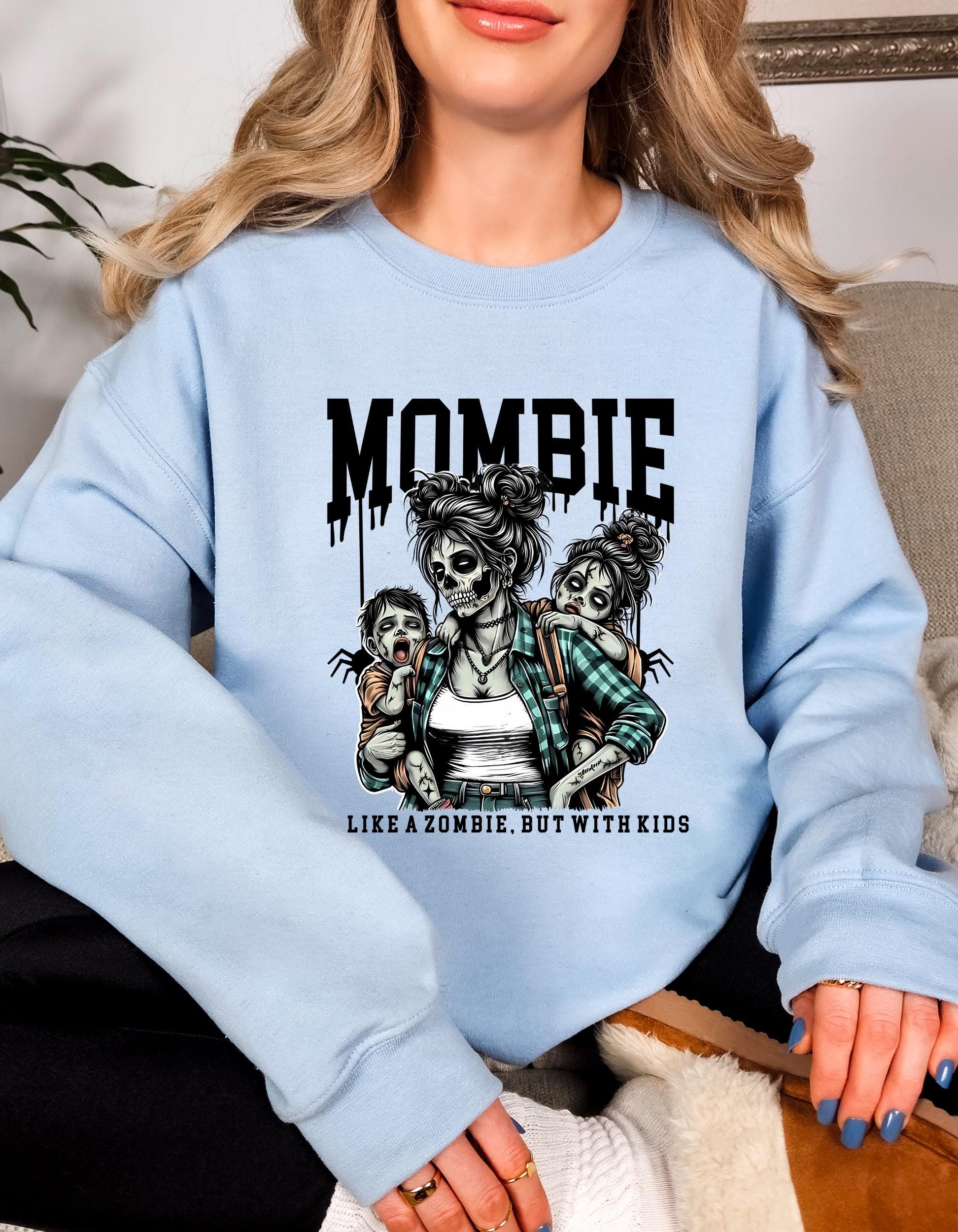 Halloween Mombie Spooky Mom Sweatshirt, Halloween Costume, Funny Mom Shirt, Mothers Day Gift, Fall Mom Shirt, with splatter personalization