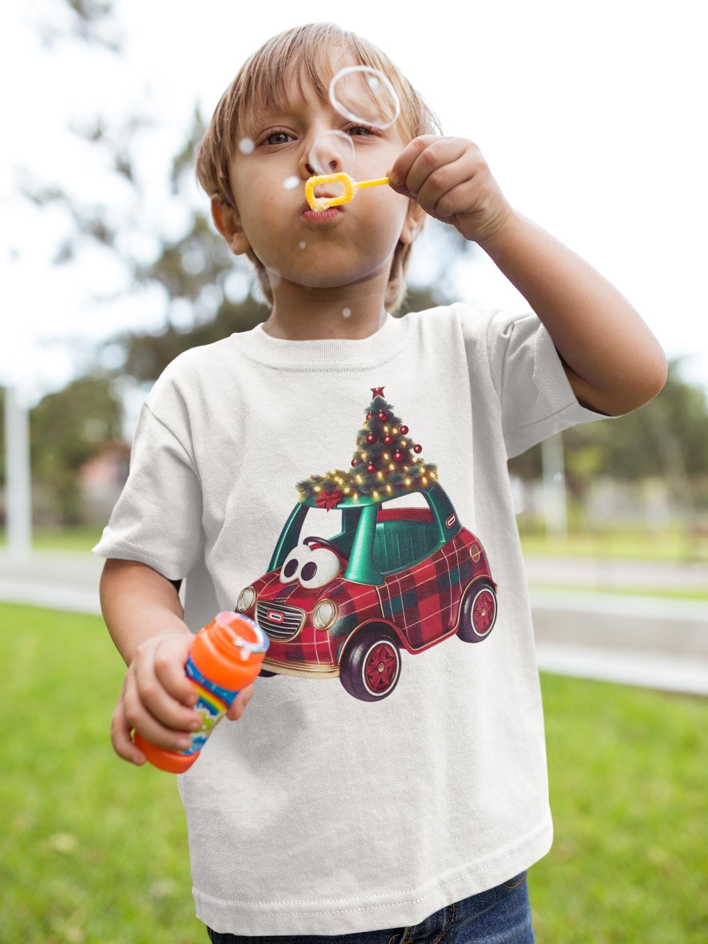 Kinder T-Shirt, Kariertes Weihnachtsshirt für Kinder, Weihnachtsshirt für Kinder, Festliches Kariertes T-Shirt, Kinder Weihnachtsbekleidung