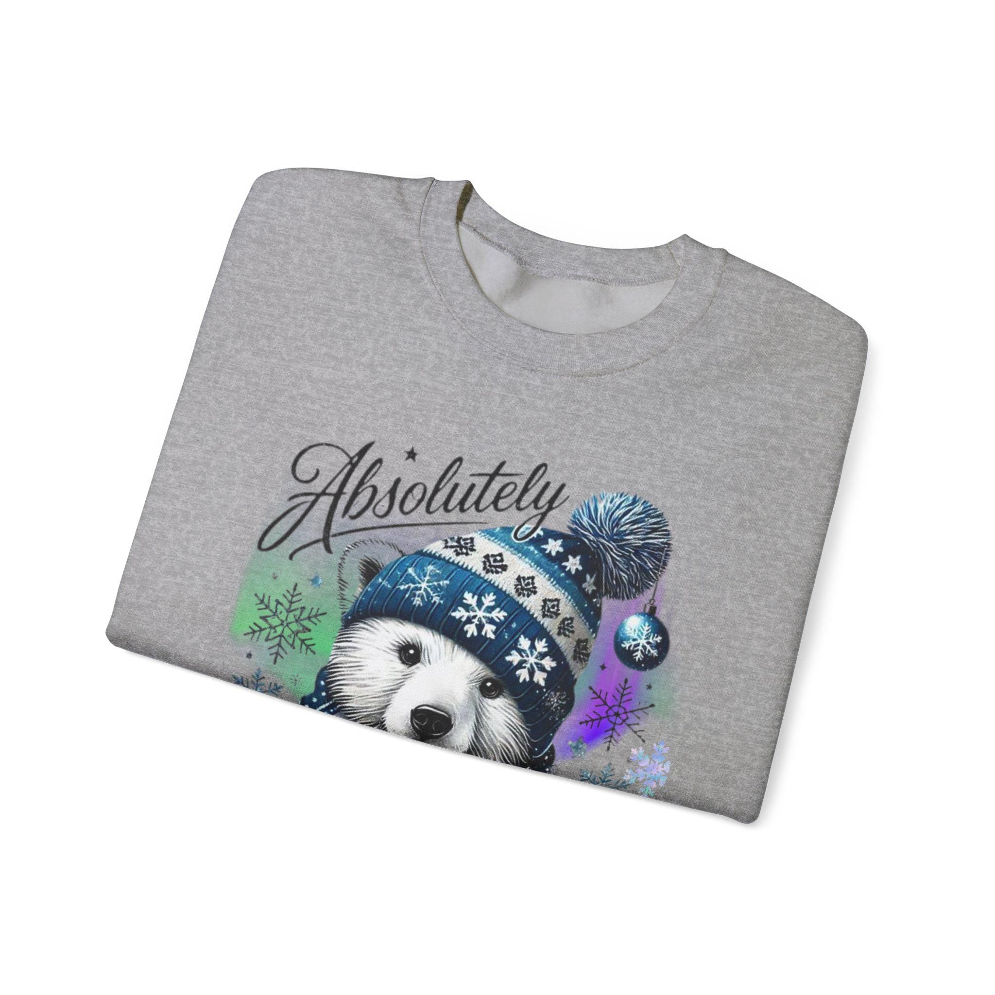 Winter Polar Bear Unisex Sweatshirt, Absolutely Freezing Arctic Animal Jumper, Cozy Crewneck Pullover, Christmas Gift, Holiday Apparel