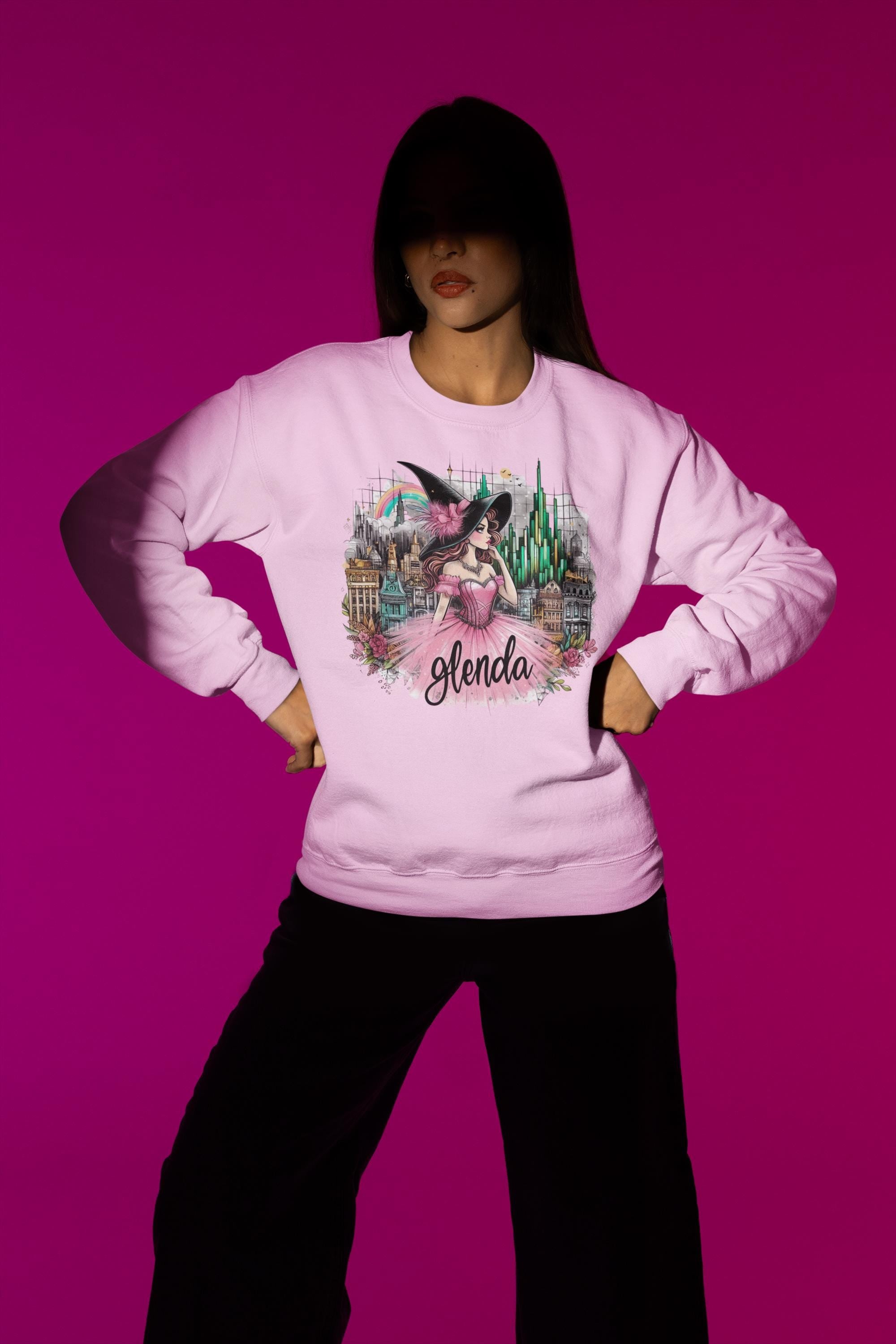 Zauberer von Oz Glenda Parodie Sweatshirt, Lustiges Filmcharakter Top, MärchenPullover, Oz Hexenpullover, Geschenk für Filmfans, Halloween