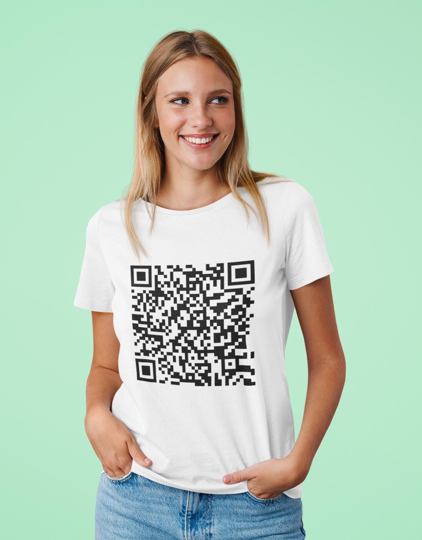 QR-Code Personalisiertes Unisex-T-Shirt, Personalisiertes Link-QR-Code-T-Shirt, Gestalten Sie Ihr eigenes Shirt, Personalisiertes Shirt mit QR-Code, personalisiertes Grafik-T-Shirt